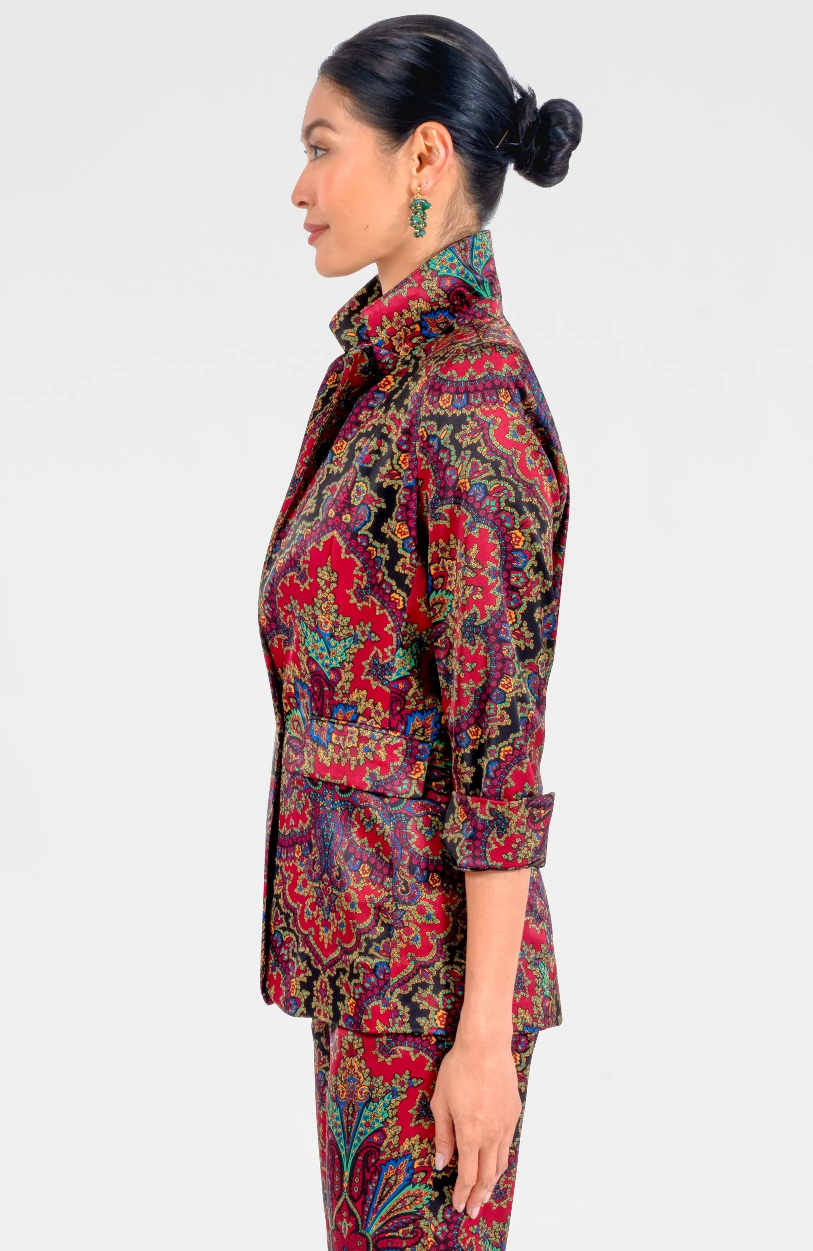 Preparatory Savile Jacket - Passion Paisley cloud layer