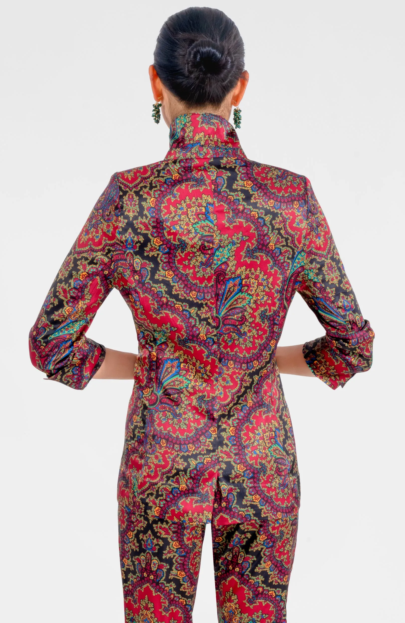 Preparatory Savile Jacket - Passion Paisley cloud layer