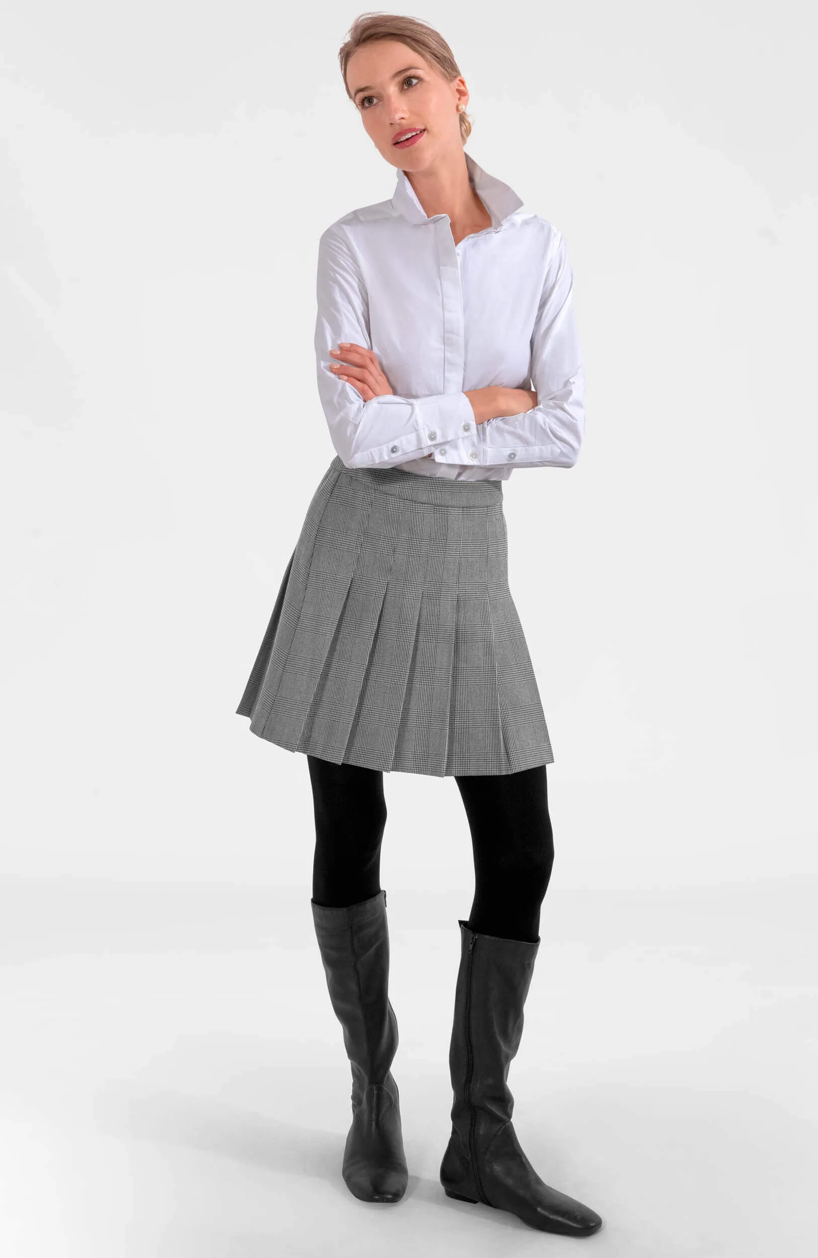 Preppy Plaid Skirt wide-leg pants