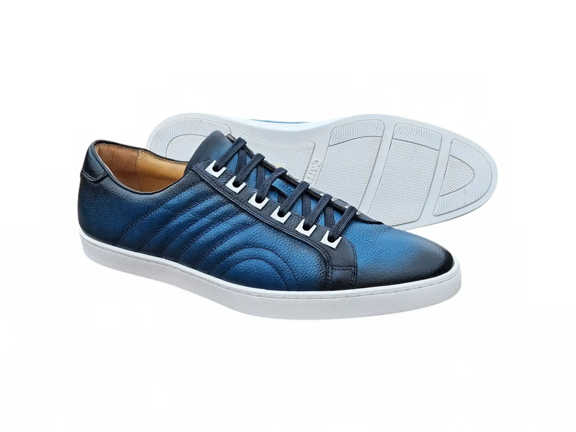 Primo Hand Burnished Leather Sneakers lightweight feel