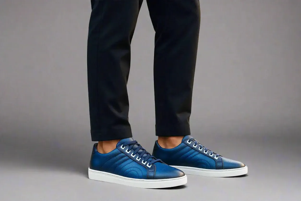 Primo Hand Burnished Leather Sneakers lightweight feel