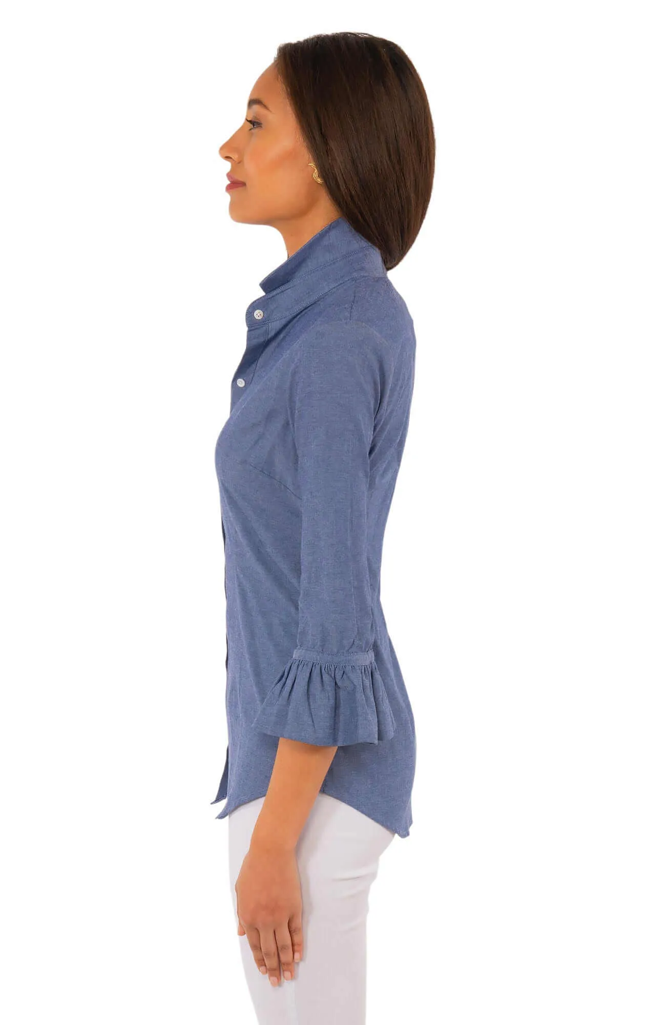 Priss Blouse - Chambray winter warmth
