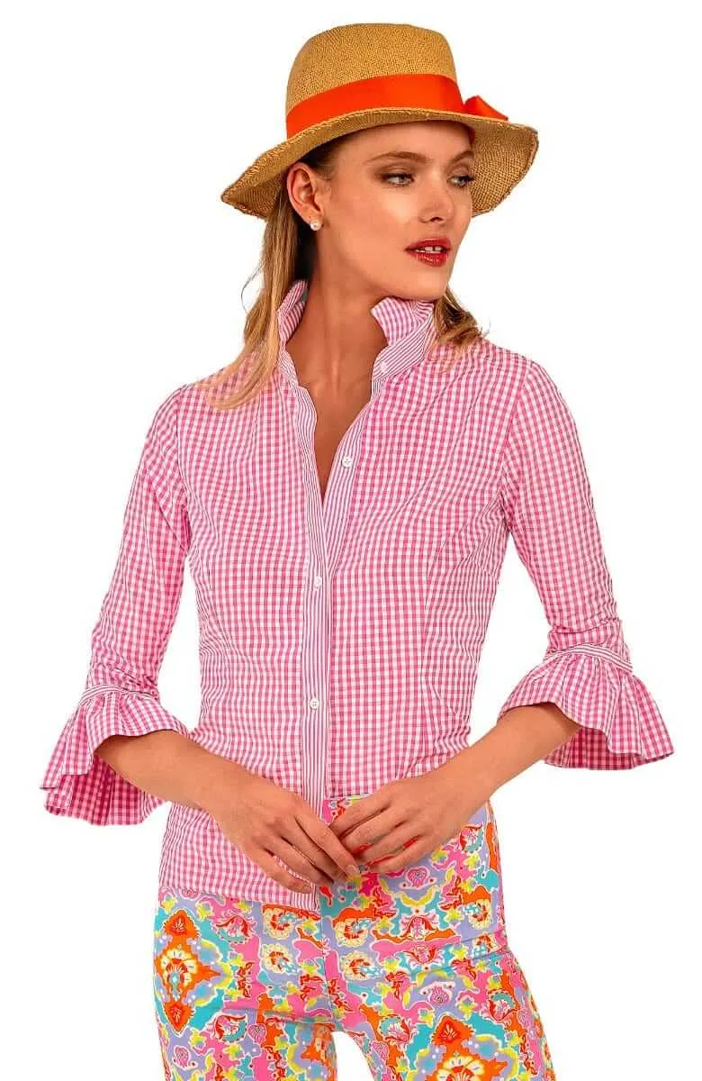 Priss Blouse - Gingham breathable sweat-wicking