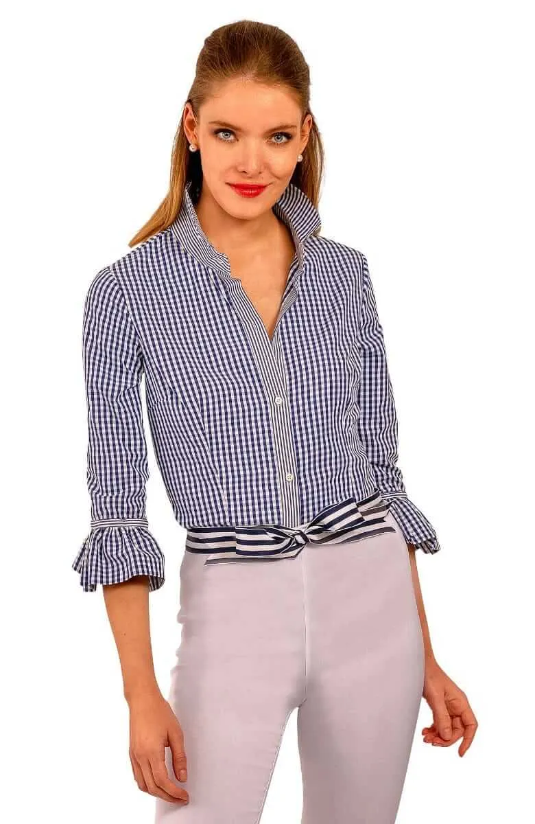 Priss Blouse - Gingham breathable sweat-wicking