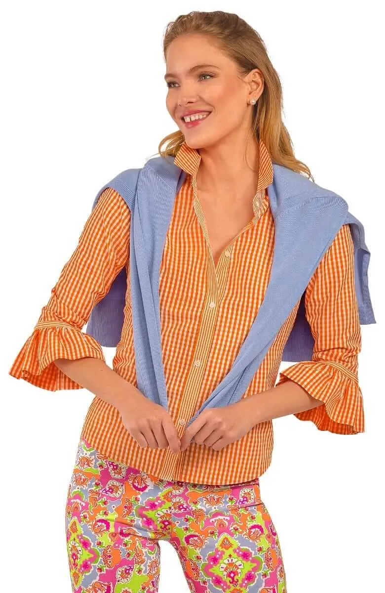 Priss Blouse - Gingham breathable sweat-wicking