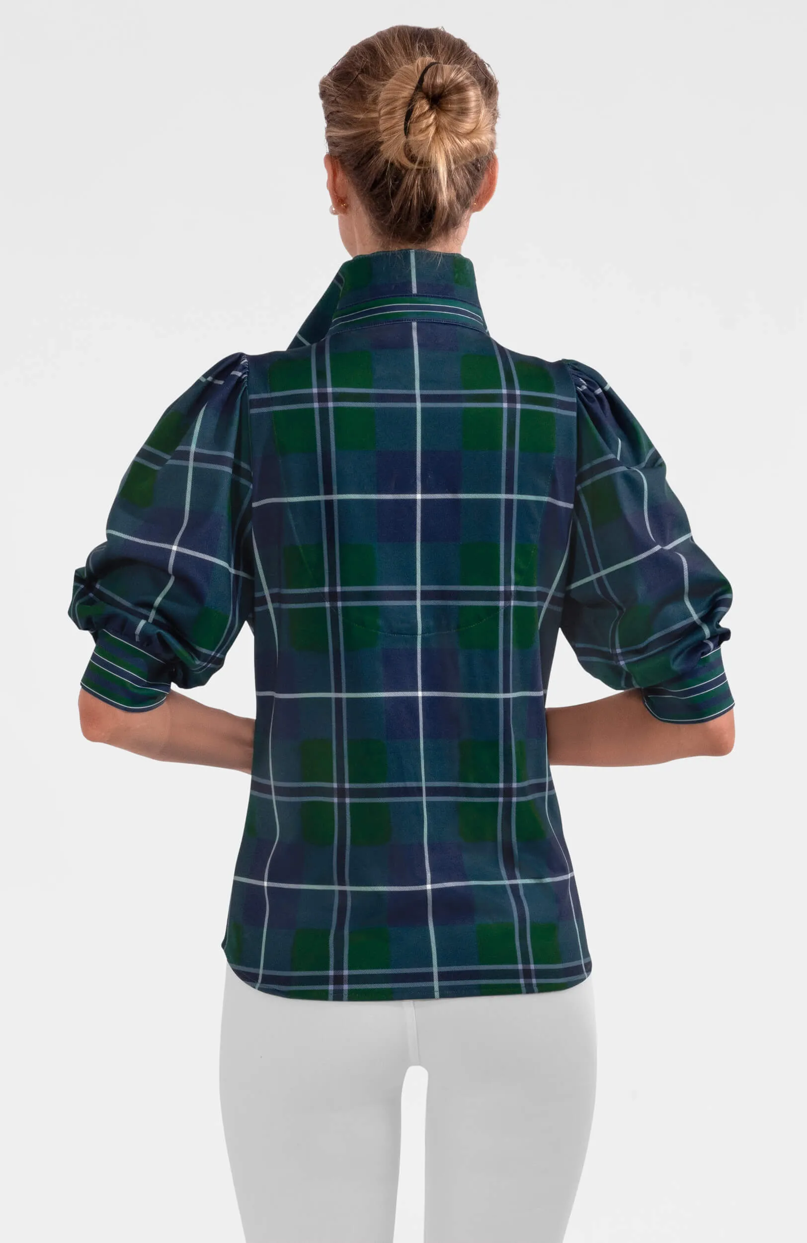Puff Sleeve Top - Melville Tartan petite flattering