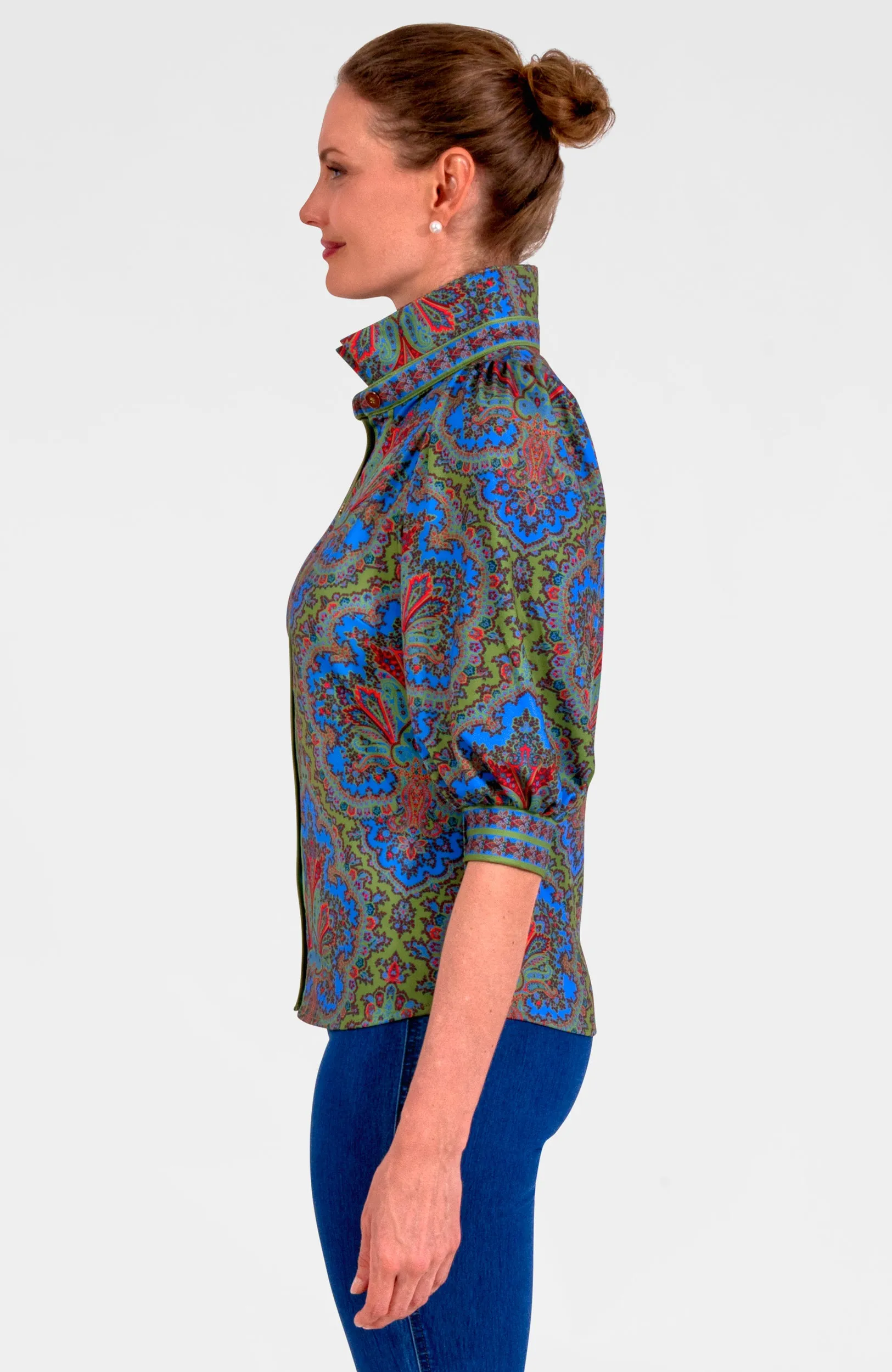 Puff Sleeve Top - Passion Paisley holiday limited