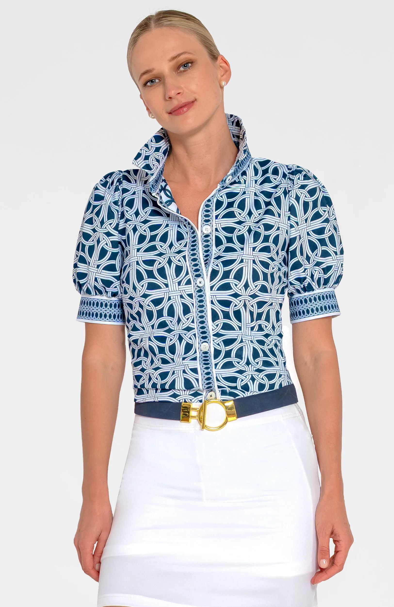 Puff Sleeve Top - Ring Toss mom comfortable