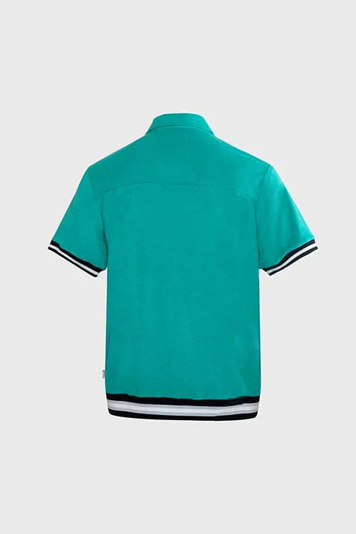 Racket Club Terry Cloth Cabana Short-Sleeve Zip-up Shirt skiing base layer