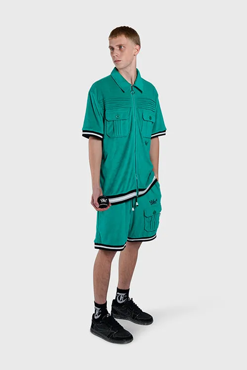 Racket Club Terry Cloth Cabana Short-Sleeve Zip-up Shirt skiing base layer