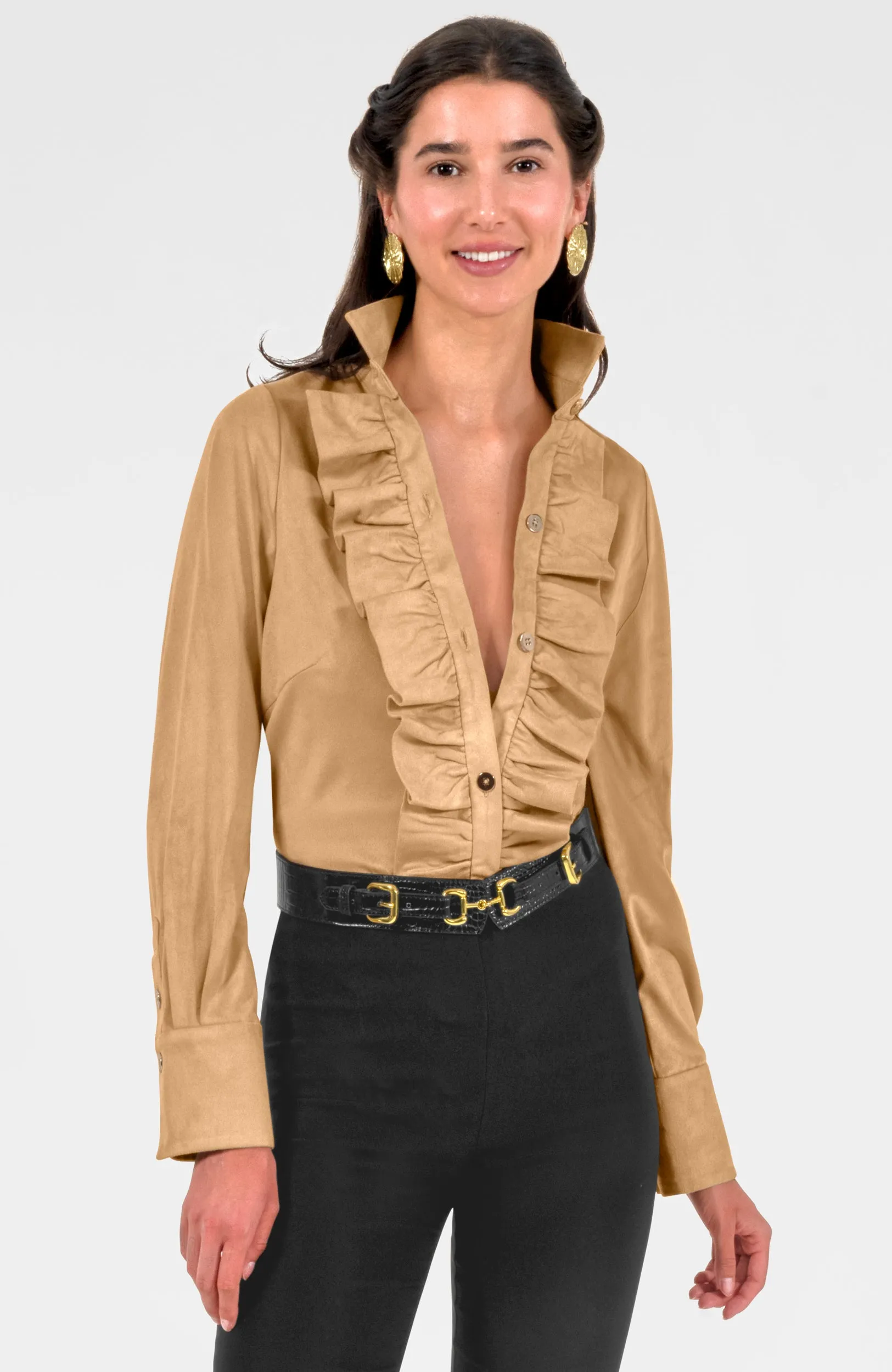 Ruffle Rumble Blouse - Ultra Suede emotional connection