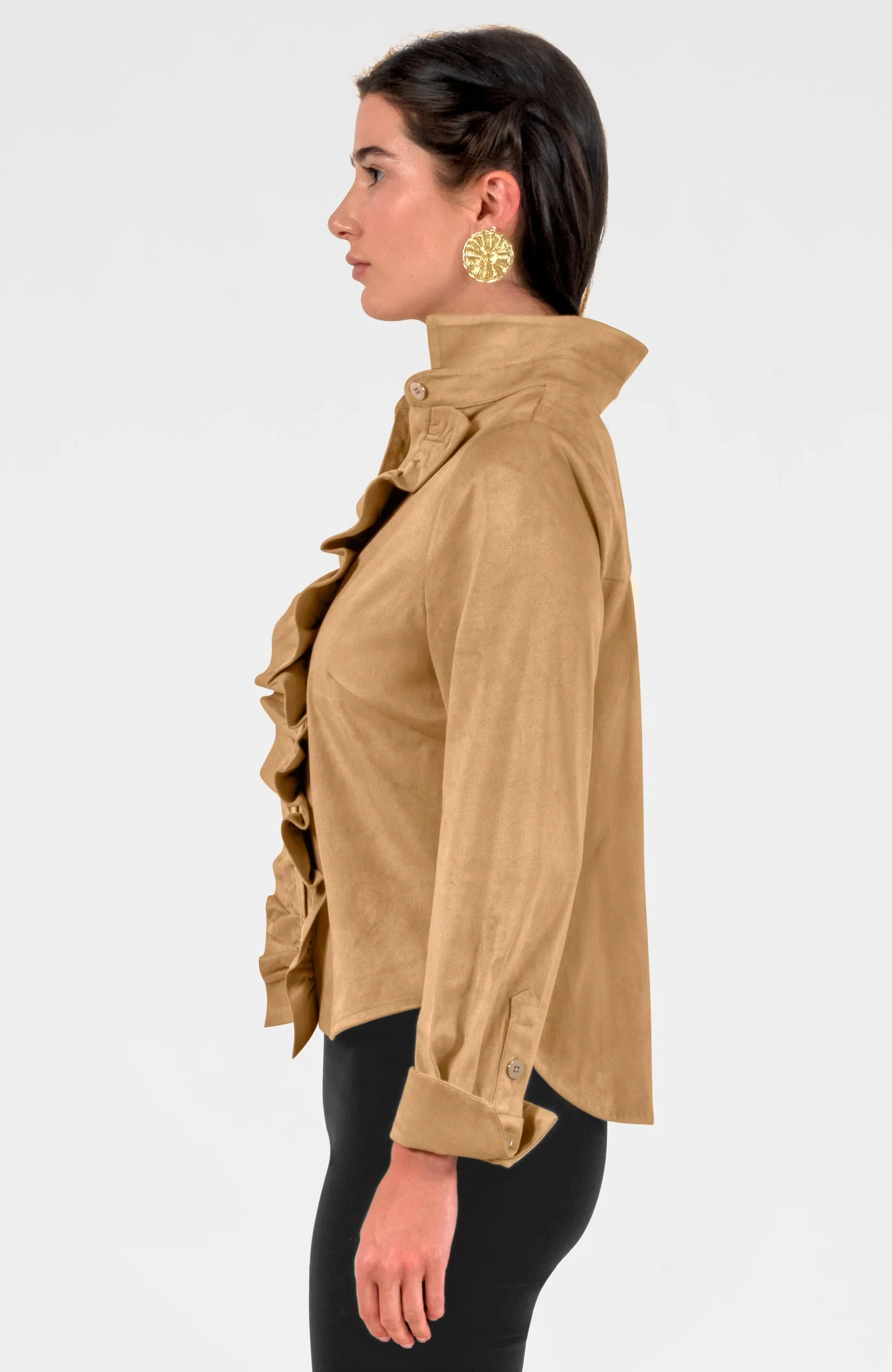 Ruffle Rumble Blouse - Ultra Suede emotional connection