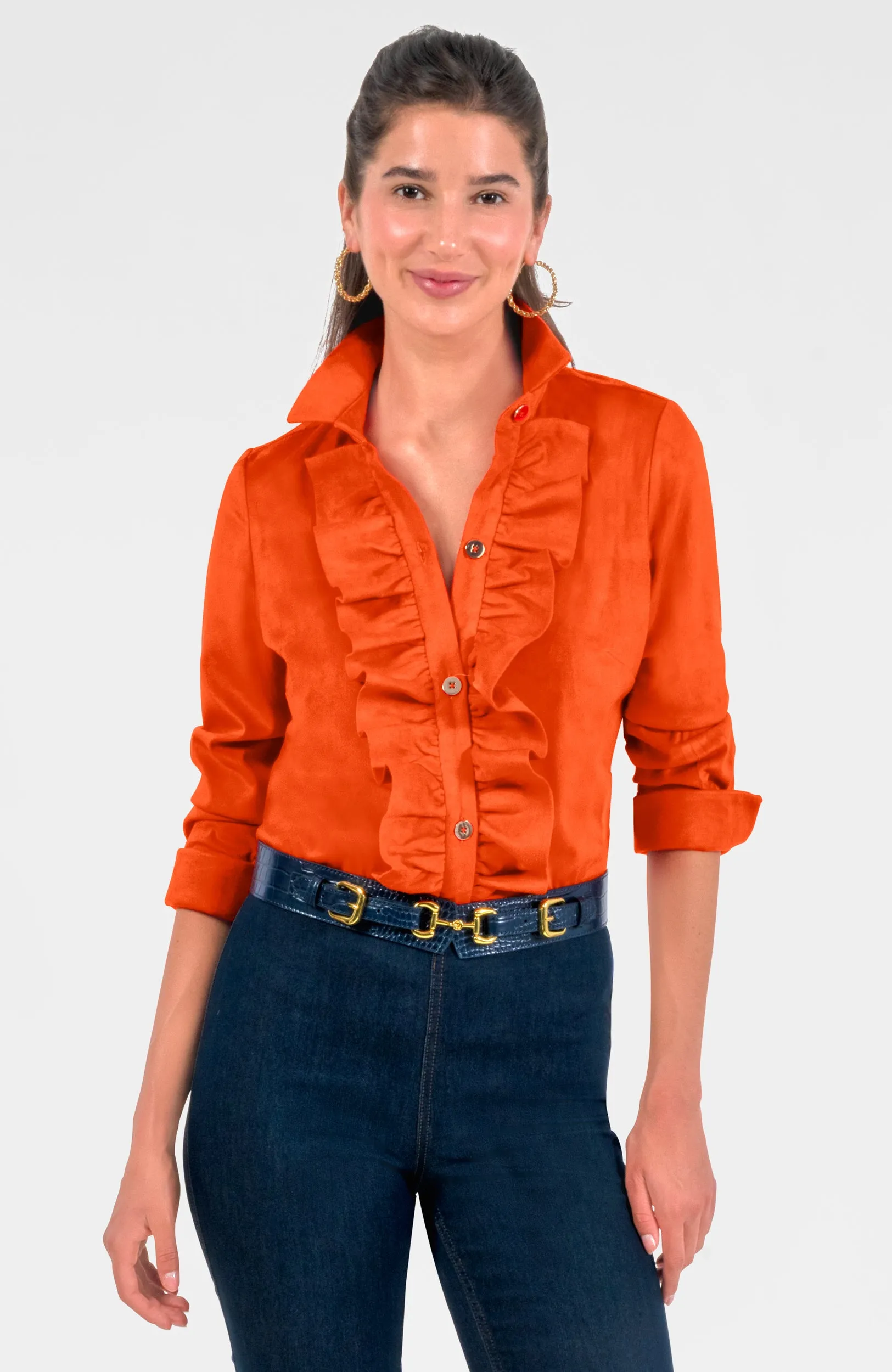 Ruffle Rumble Blouse - Ultra Suede emotional connection