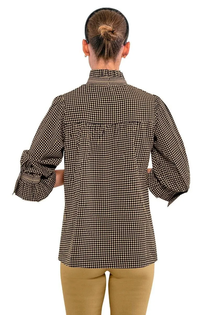 Ruffleneck Tunic - Checkmate viral trend