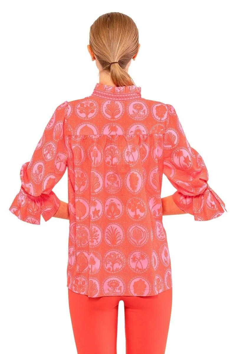 Ruffleneck Tunic - Circle Of Love luxe texture