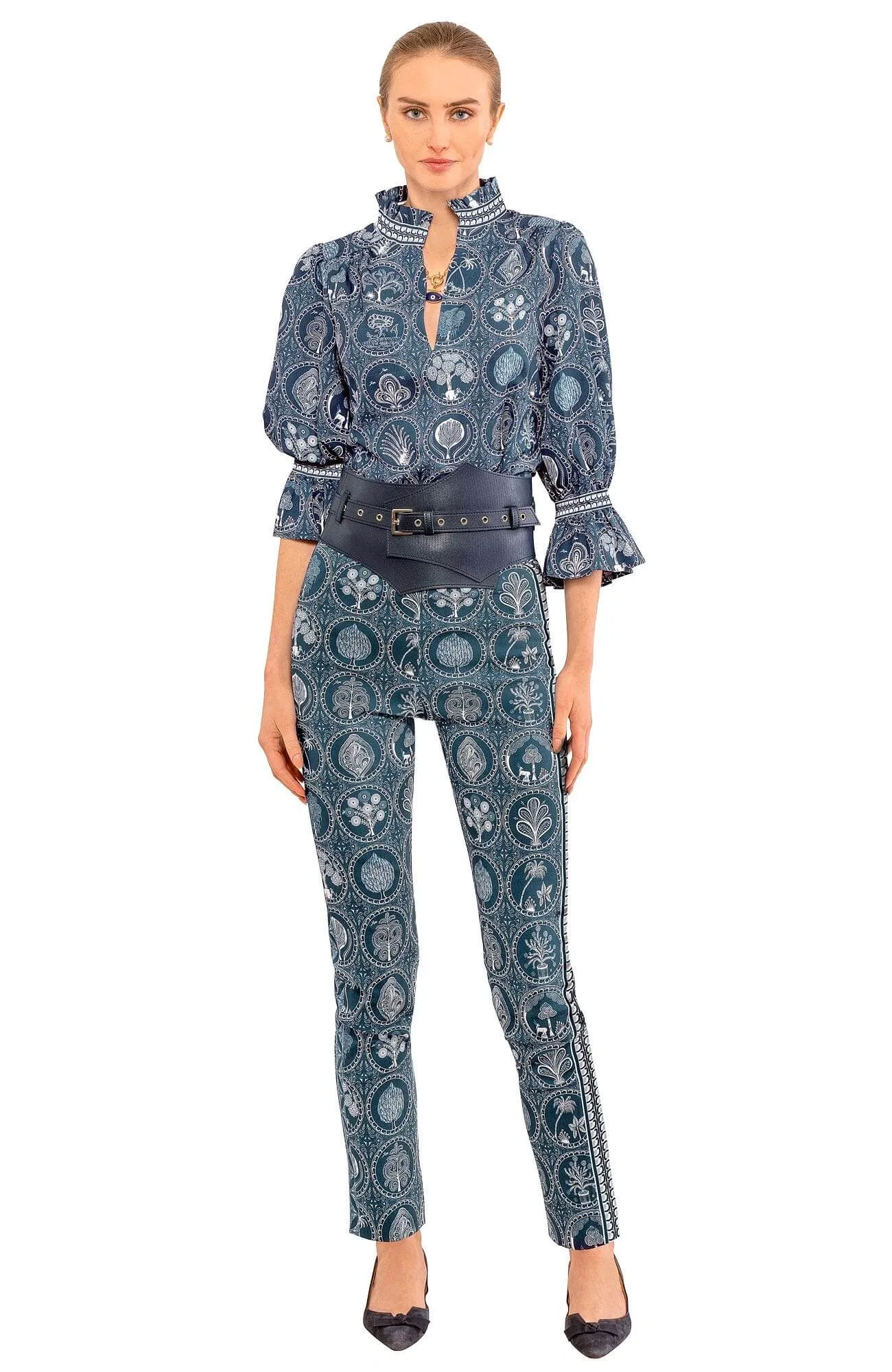Ruffleneck Tunic - Circle Of Love luxe texture