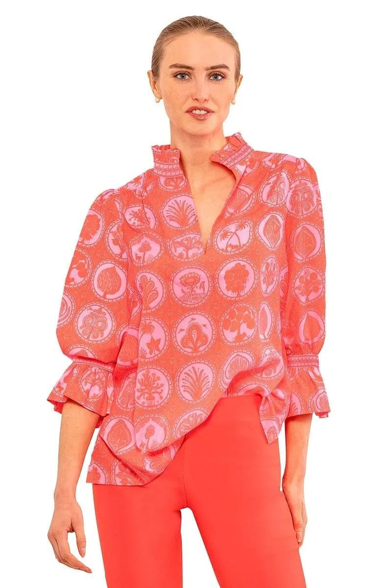 Ruffleneck Tunic - Circle Of Love luxe texture
