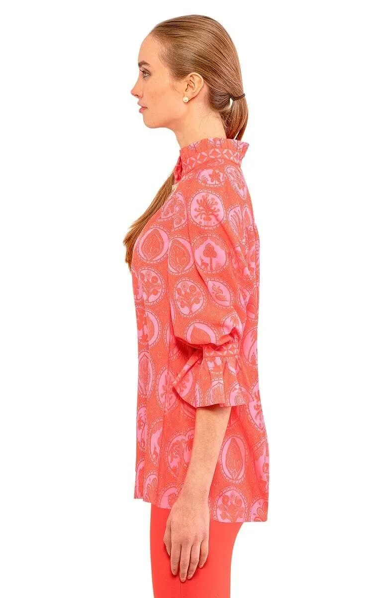 Ruffleneck Tunic - Circle Of Love luxe texture