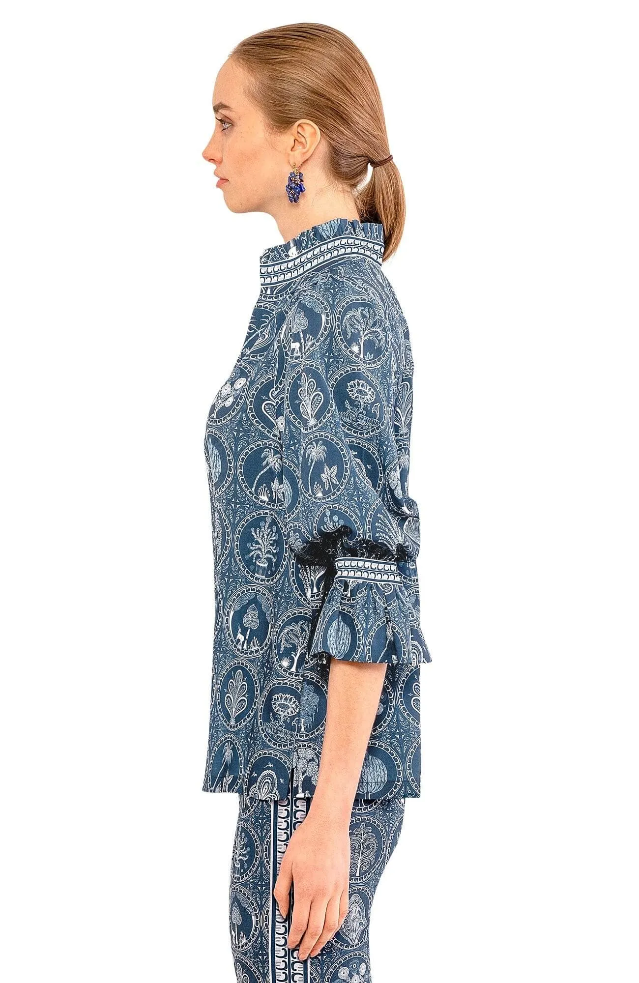 Ruffleneck Tunic - Circle Of Love luxe texture