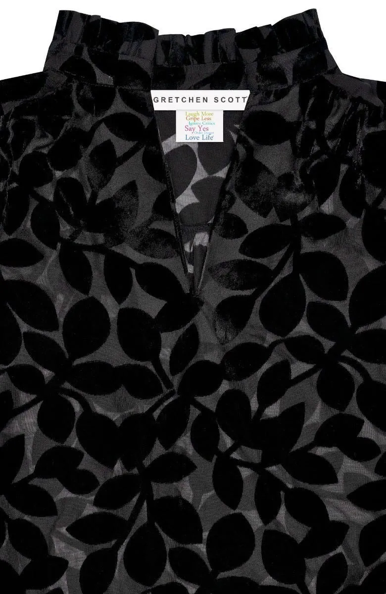 Ruffleneck Tunic - Luxe Leaf Velvet cycling wind-resistant