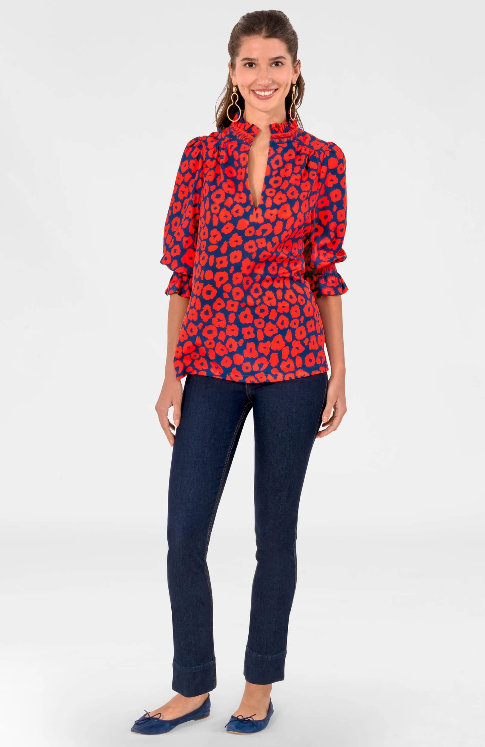Ruffleneck Tunic - Me Jane hand embroidery