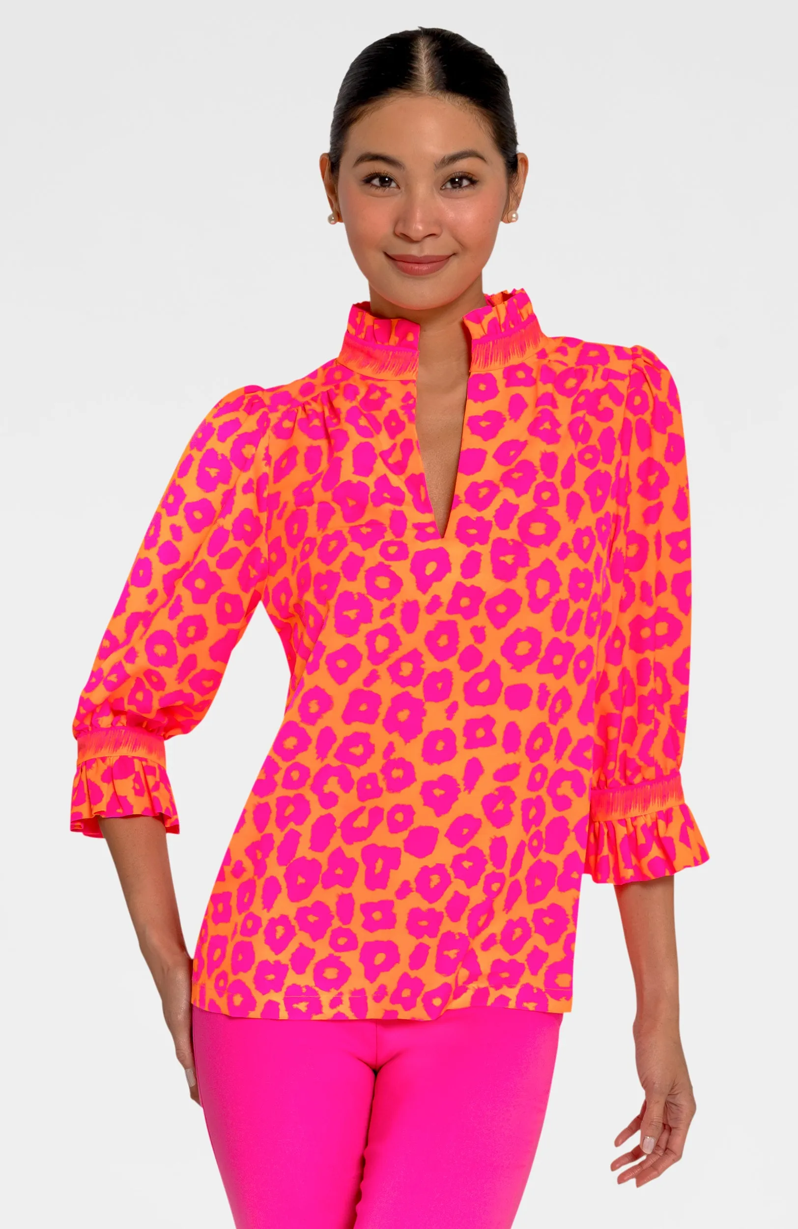 Ruffleneck Tunic - Me Jane hand embroidery