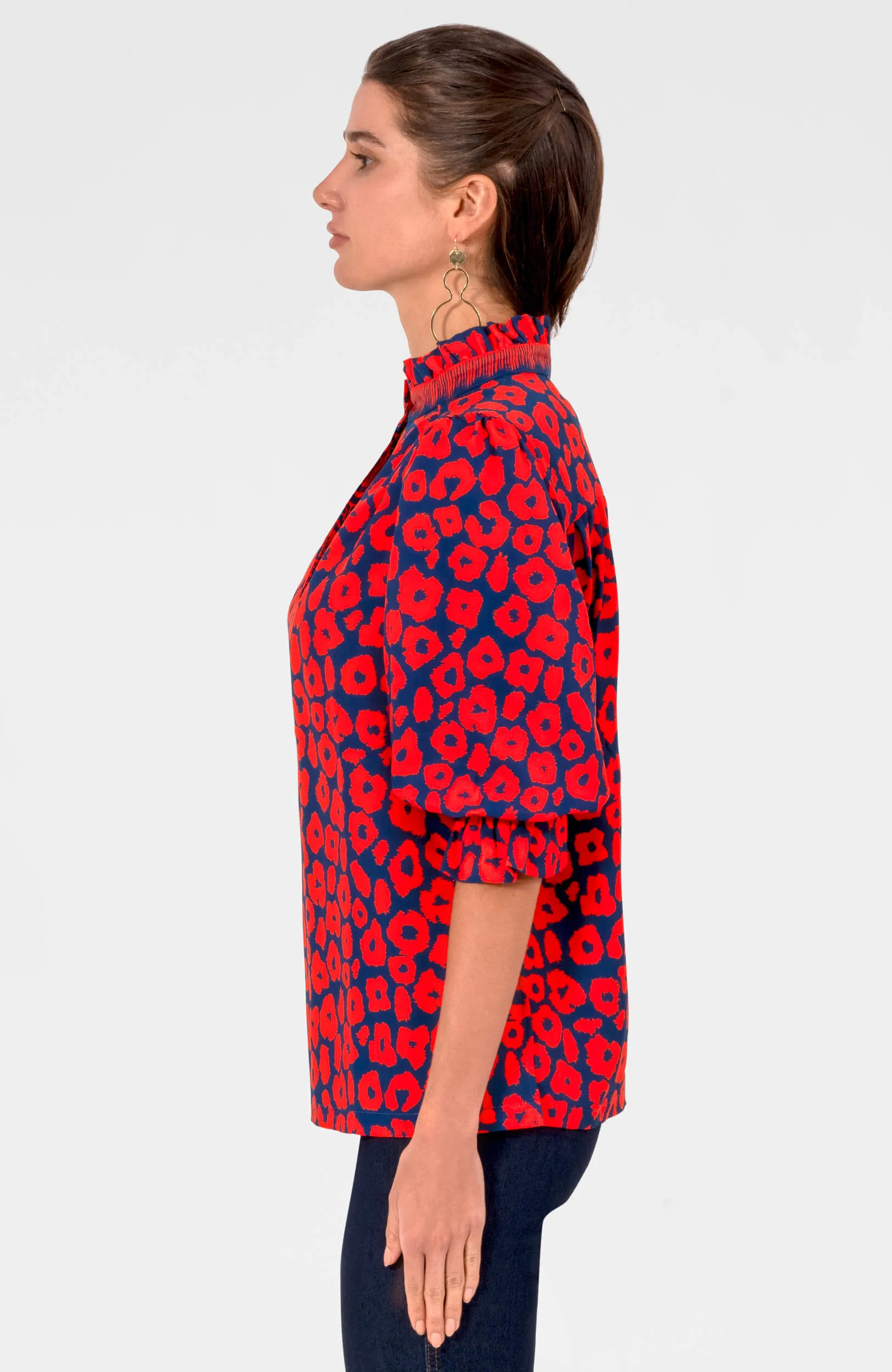 Ruffleneck Tunic - Me Jane hand embroidery