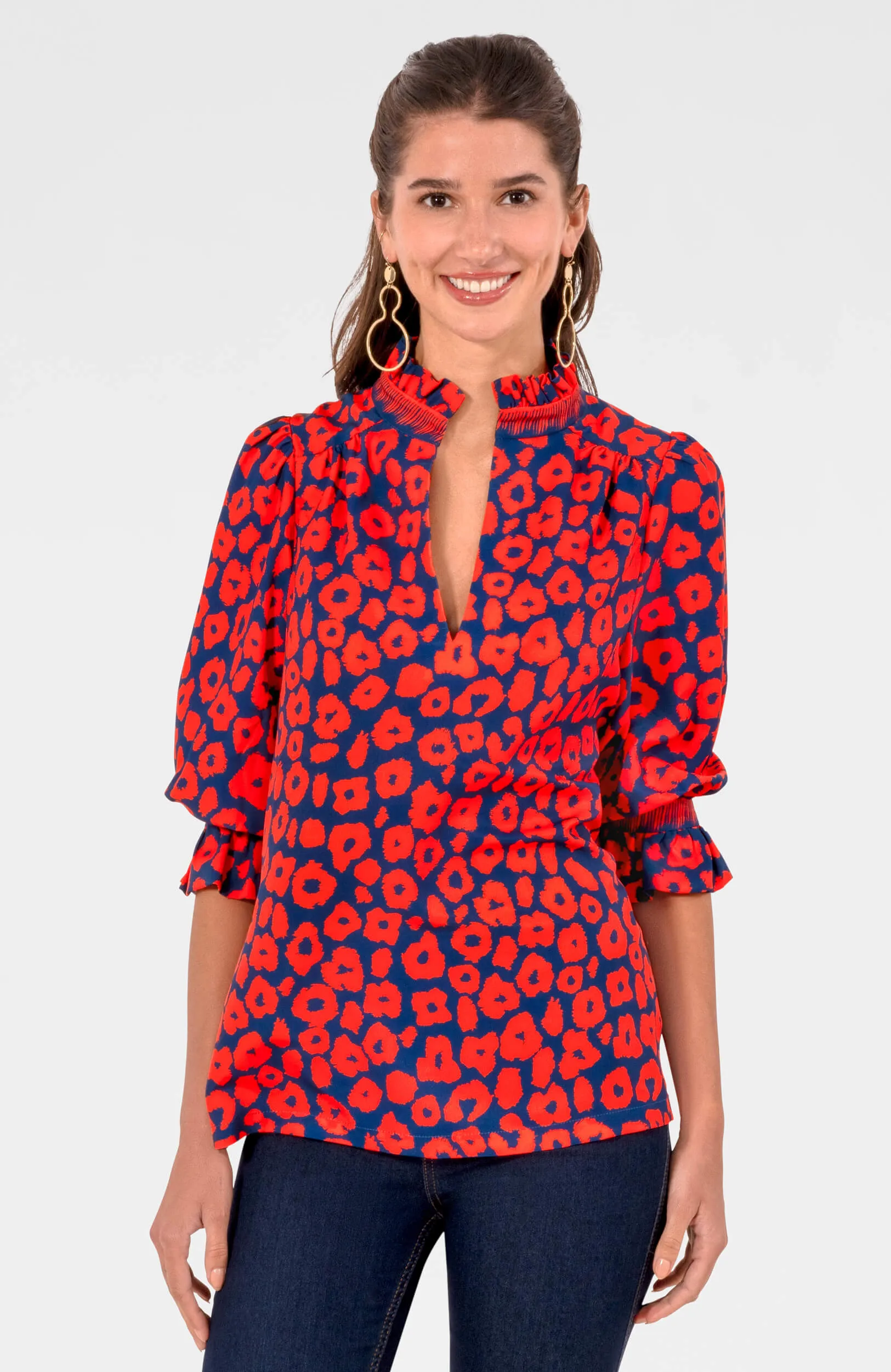 Ruffleneck Tunic - Me Jane hand embroidery