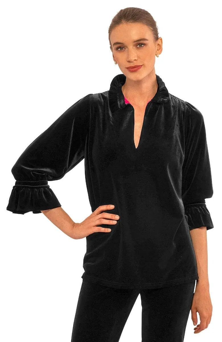 Ruffleneck Tunic - Silky Velvet winter warmth