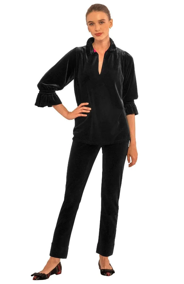 Ruffleneck Tunic - Silky Velvet winter warmth