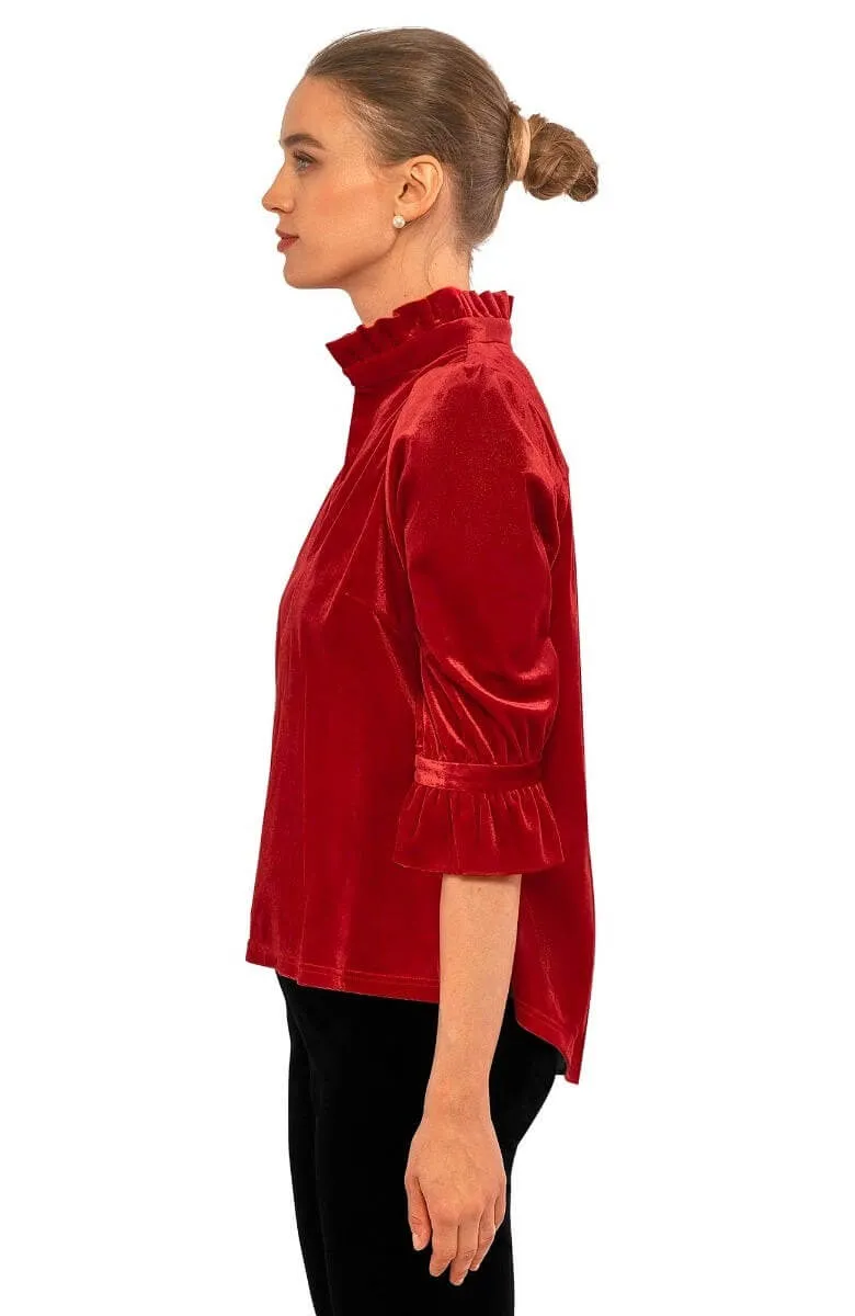Ruffleneck Tunic - Silky Velvet winter warmth
