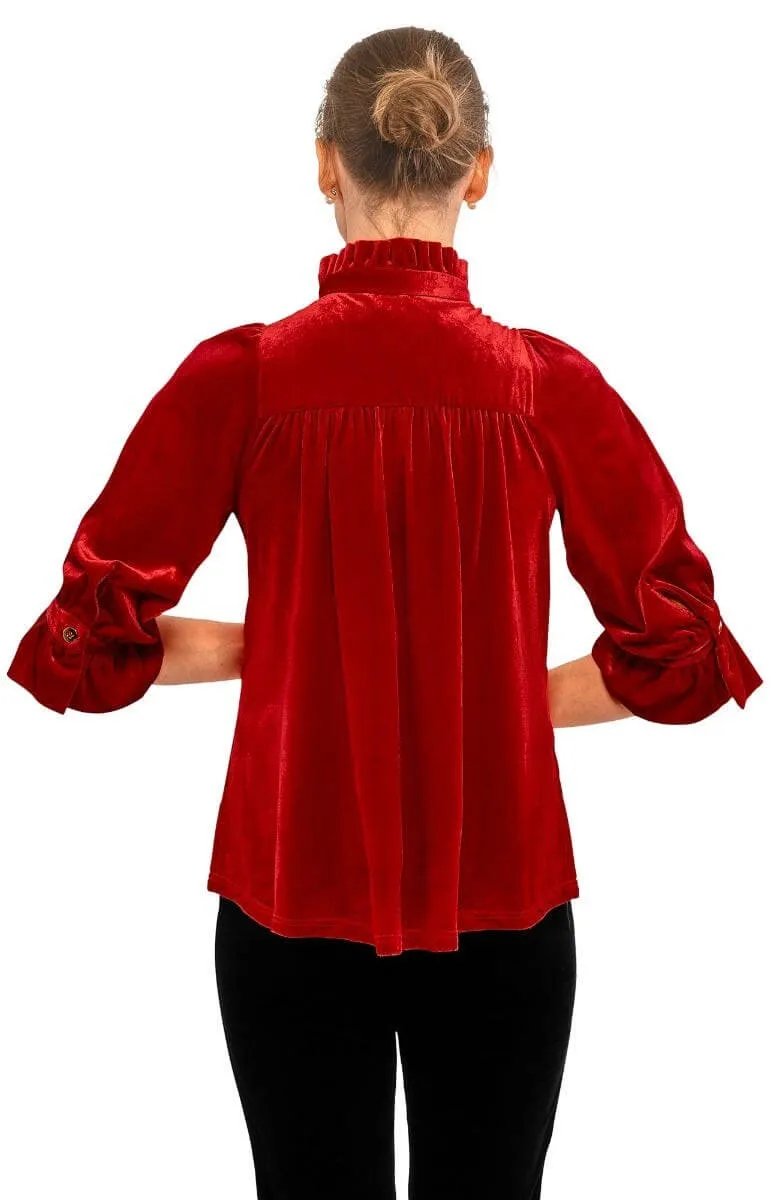 Ruffleneck Tunic - Silky Velvet winter warmth