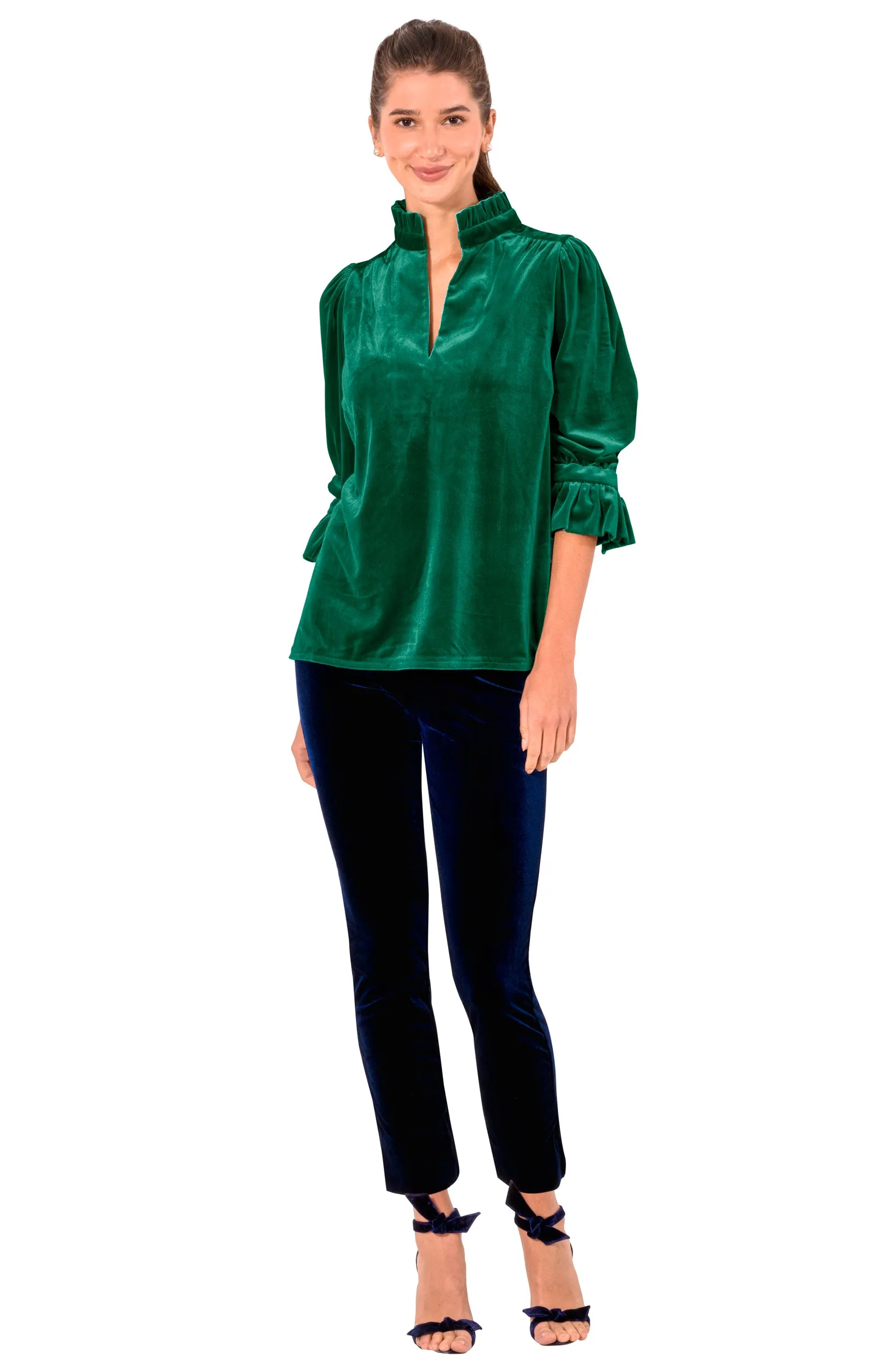 Ruffleneck Tunic - Silky Velvet winter warmth