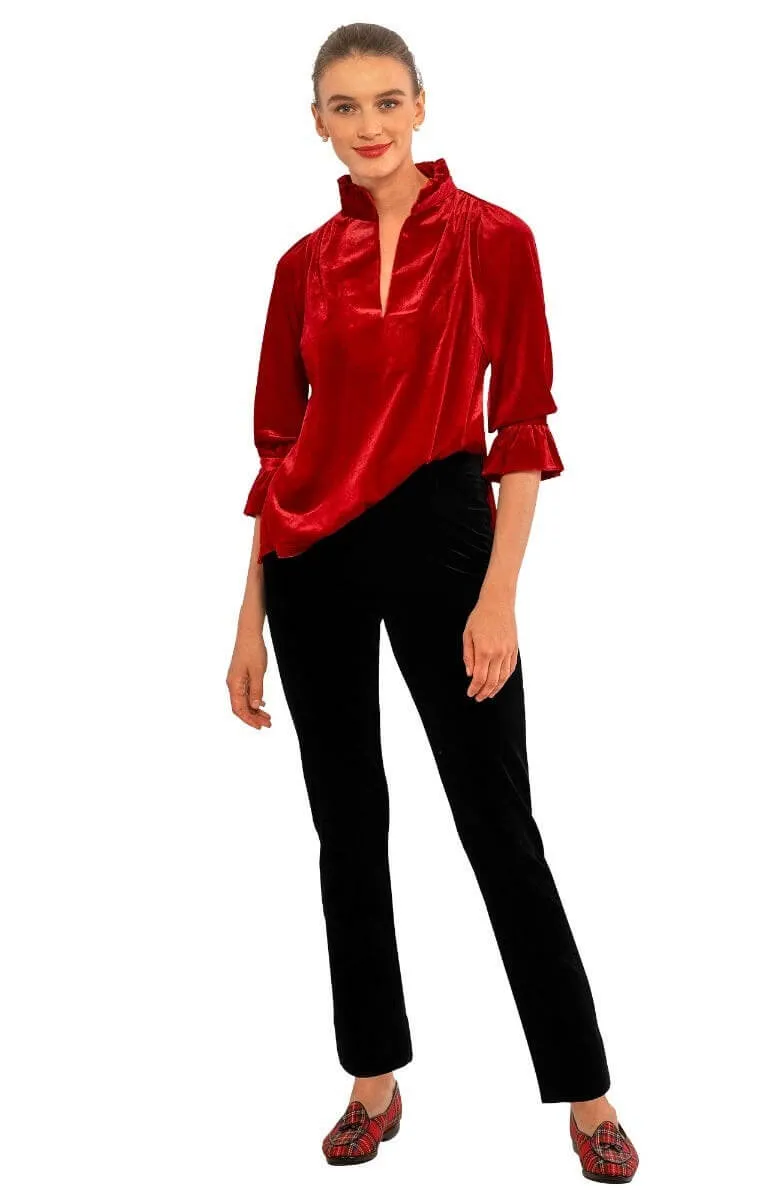 Ruffleneck Tunic - Silky Velvet winter warmth