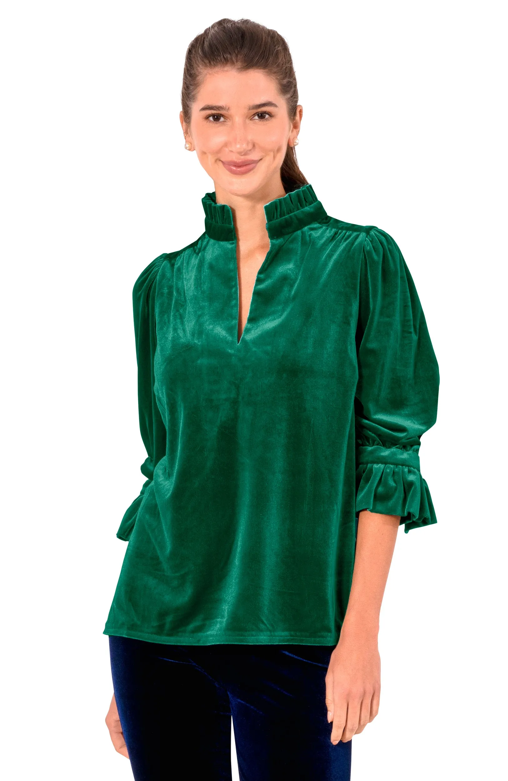 Ruffleneck Tunic - Silky Velvet winter warmth