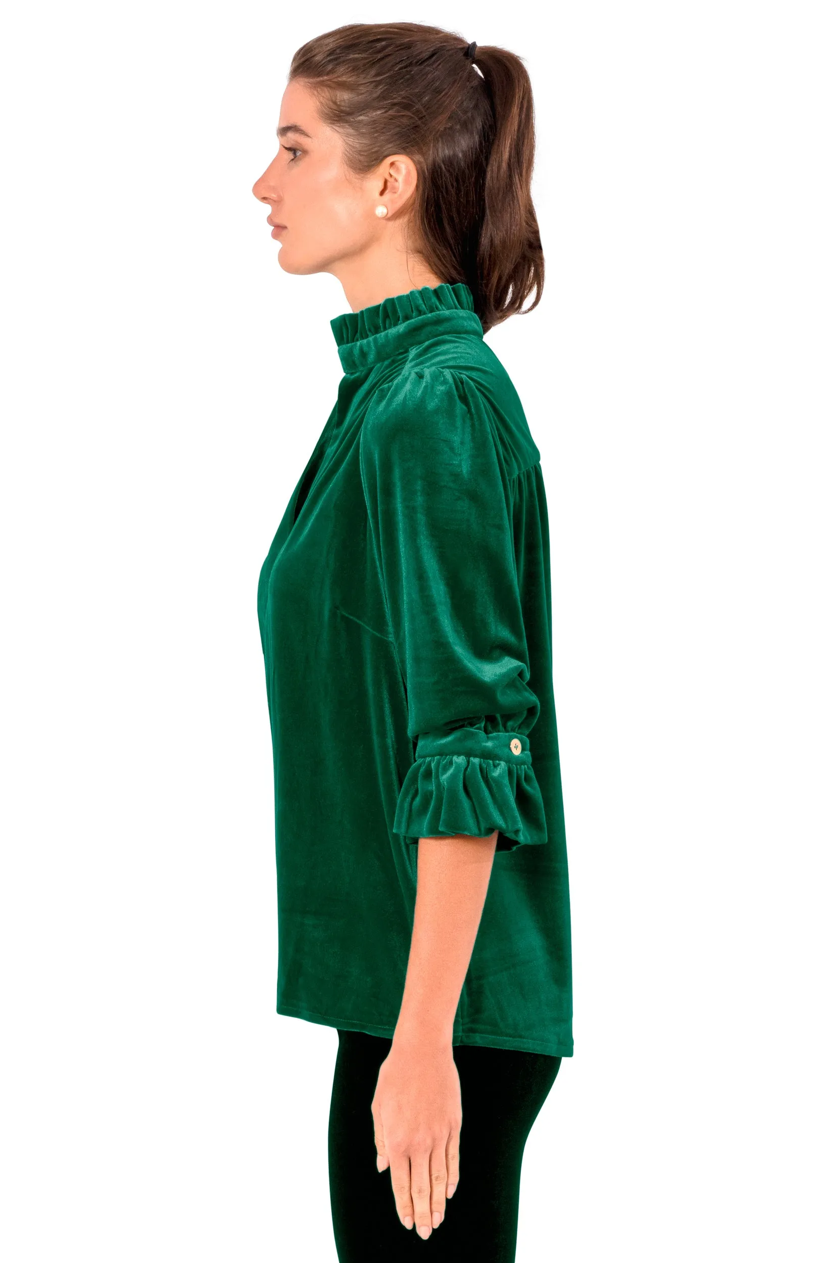 Ruffleneck Tunic - Silky Velvet winter warmth