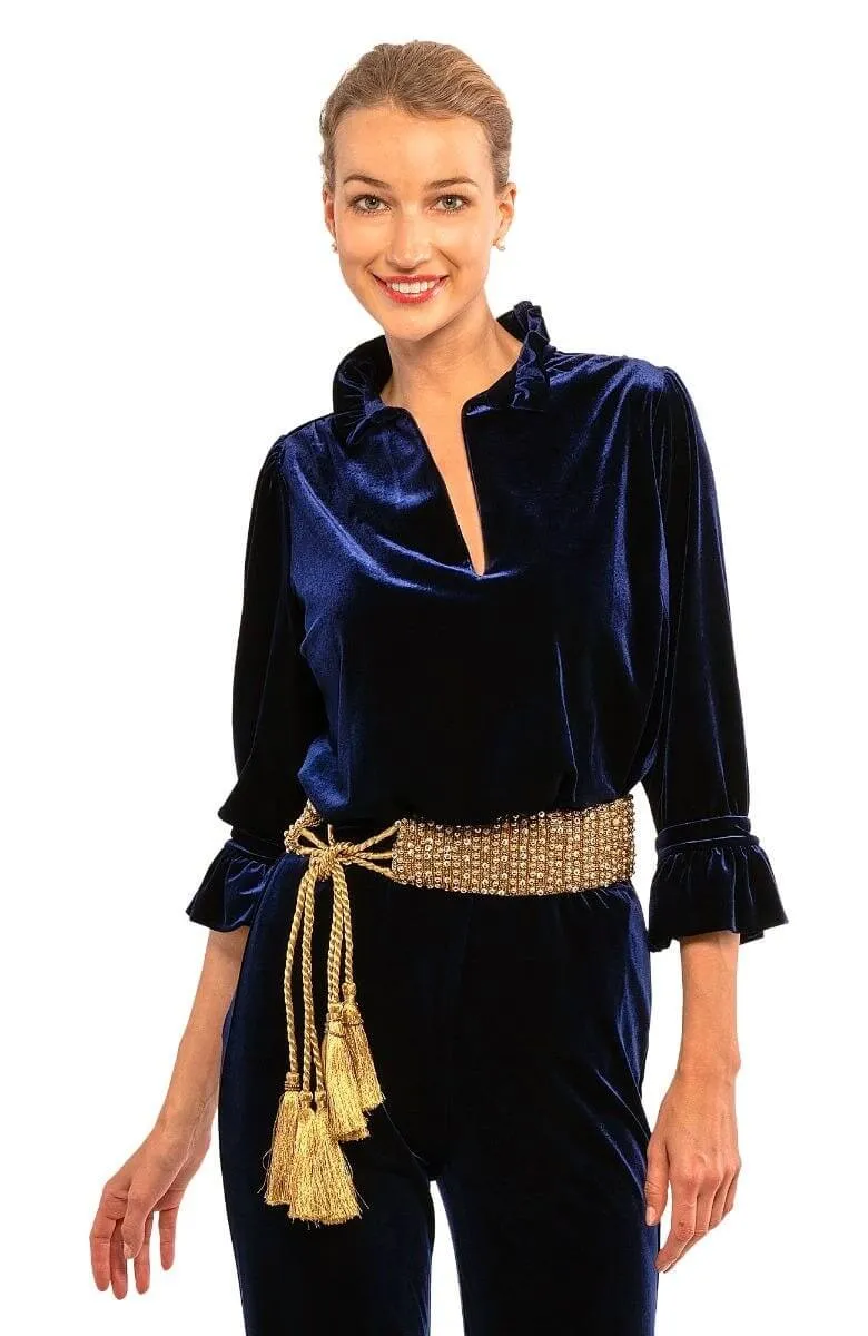 Ruffleneck Tunic - Silky Velvet winter warmth