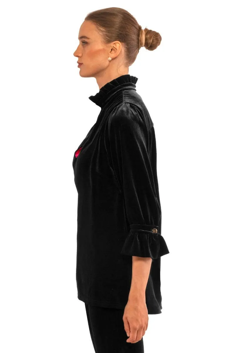 Ruffleneck Tunic - Silky Velvet winter warmth