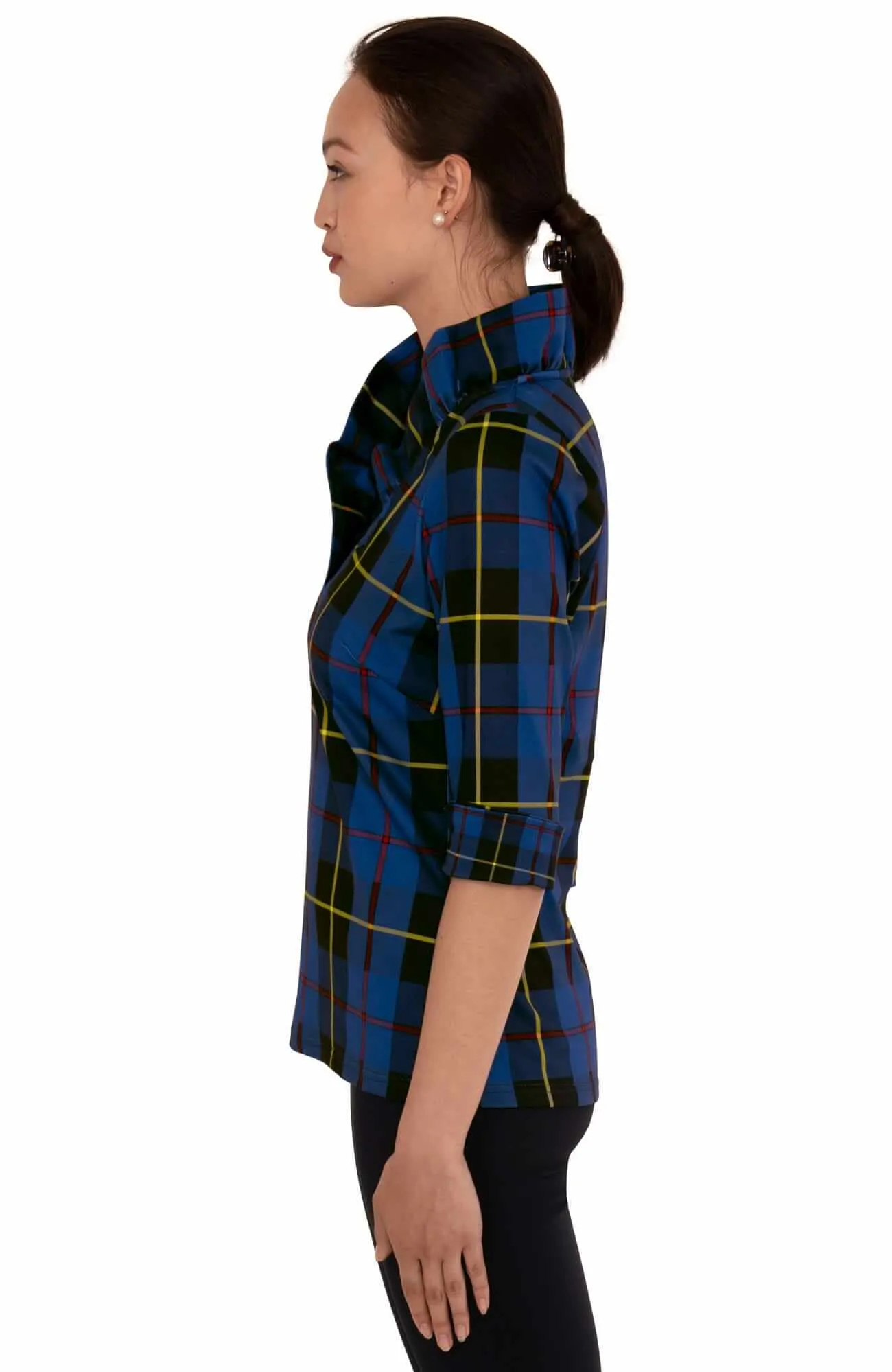 Ruffneck Top - Plaidly Cooper height elongating
