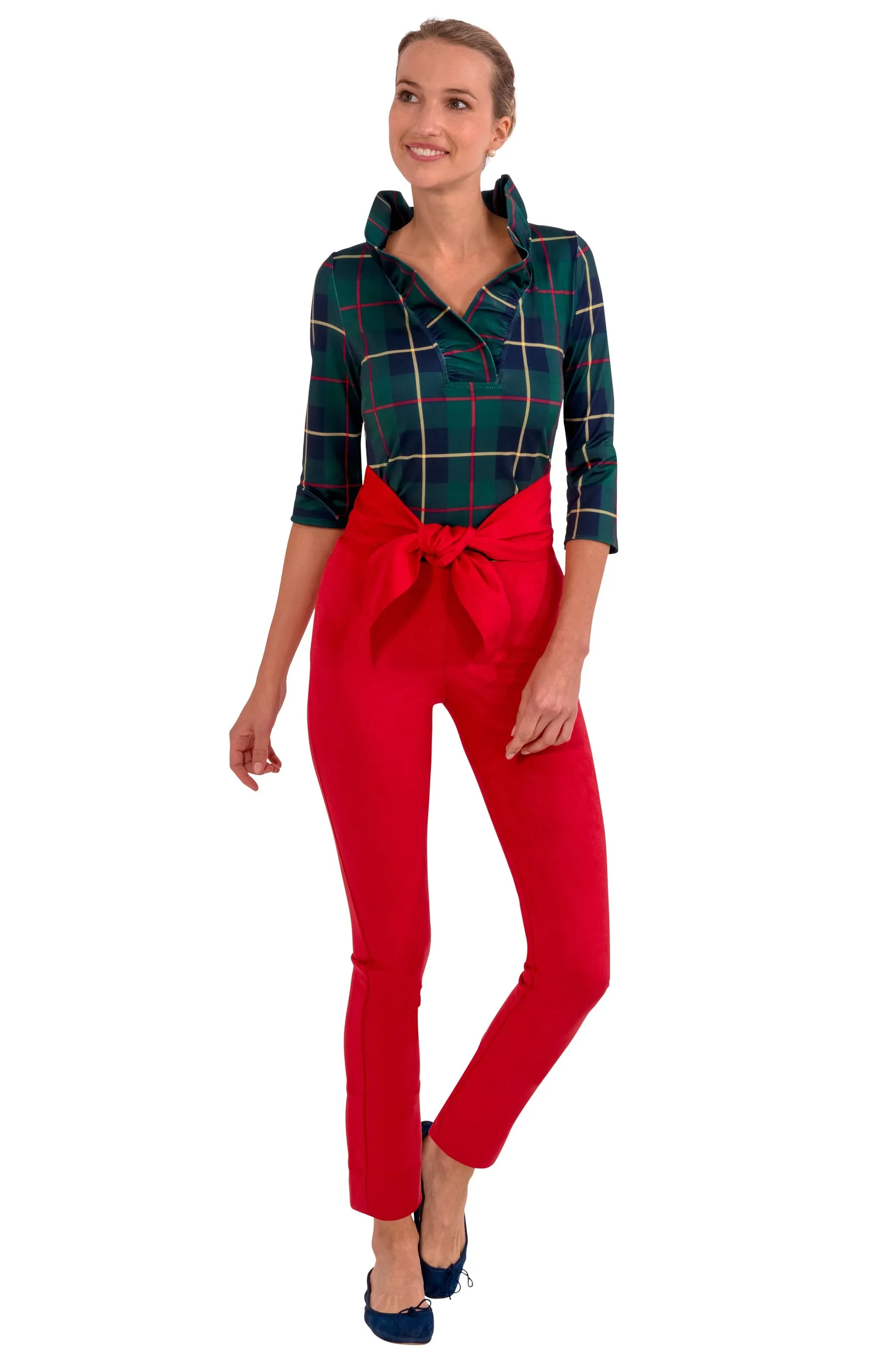 Ruffneck Top - Plaidly Cooper height elongating
