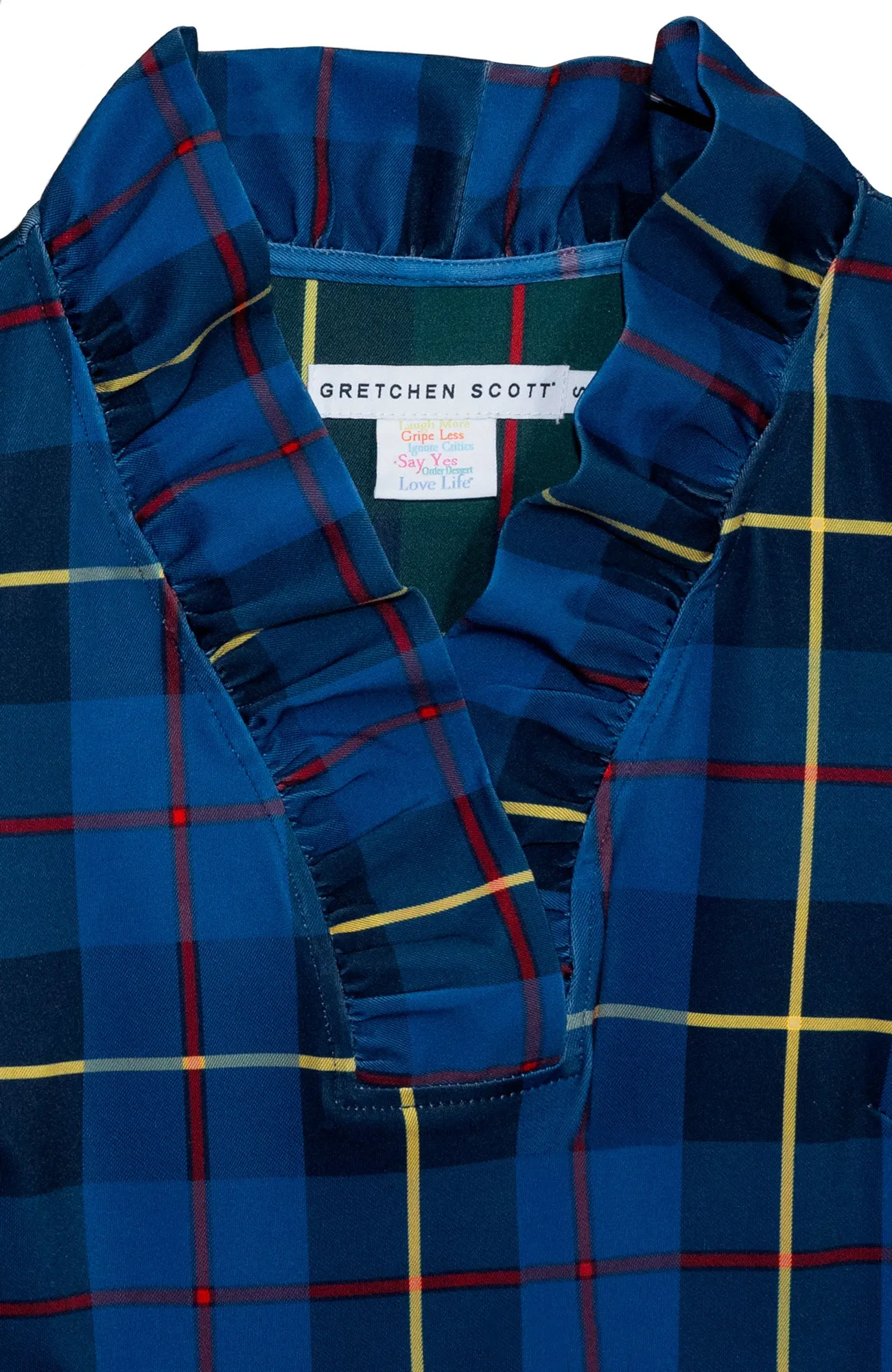 Ruffneck Top - Plaidly Cooper height elongating