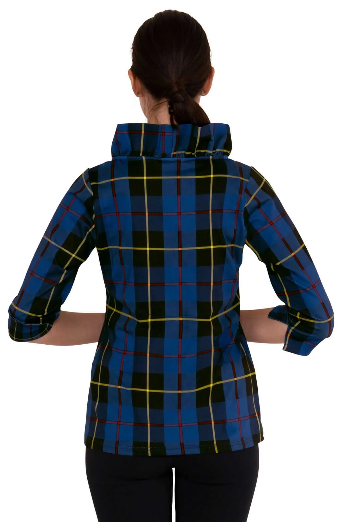 Ruffneck Top - Plaidly Cooper height elongating