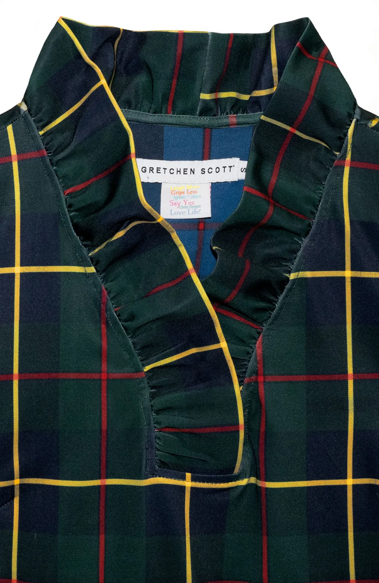 Ruffneck Top - Plaidly Cooper height elongating