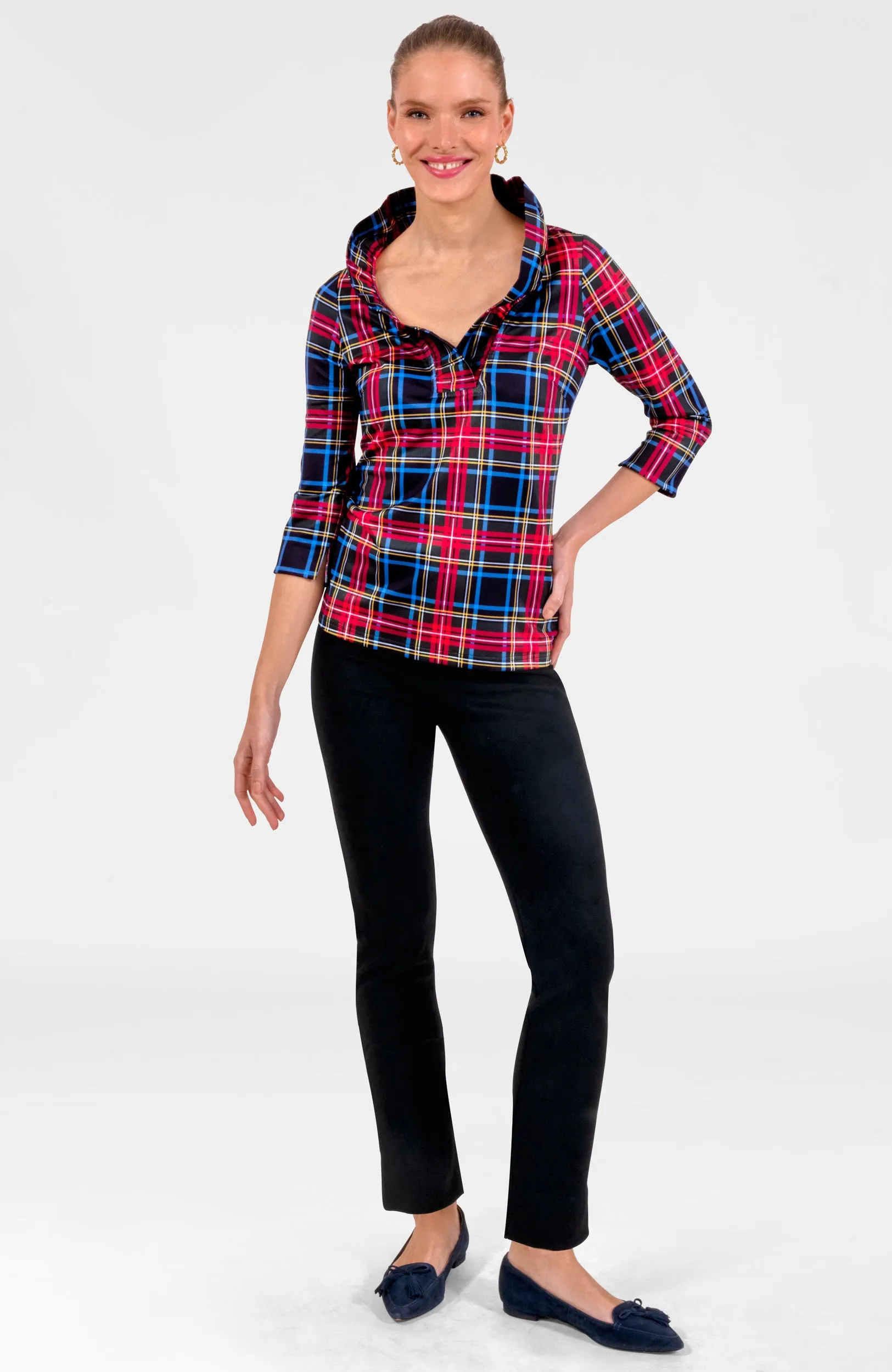 Ruffneck Top - Stewart Plaid loungewear