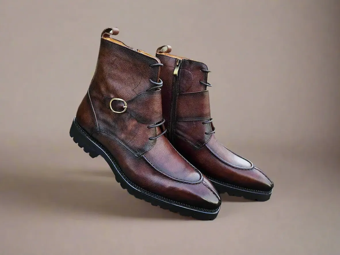 Rugged Split Toe Lace-up Boot comfy move