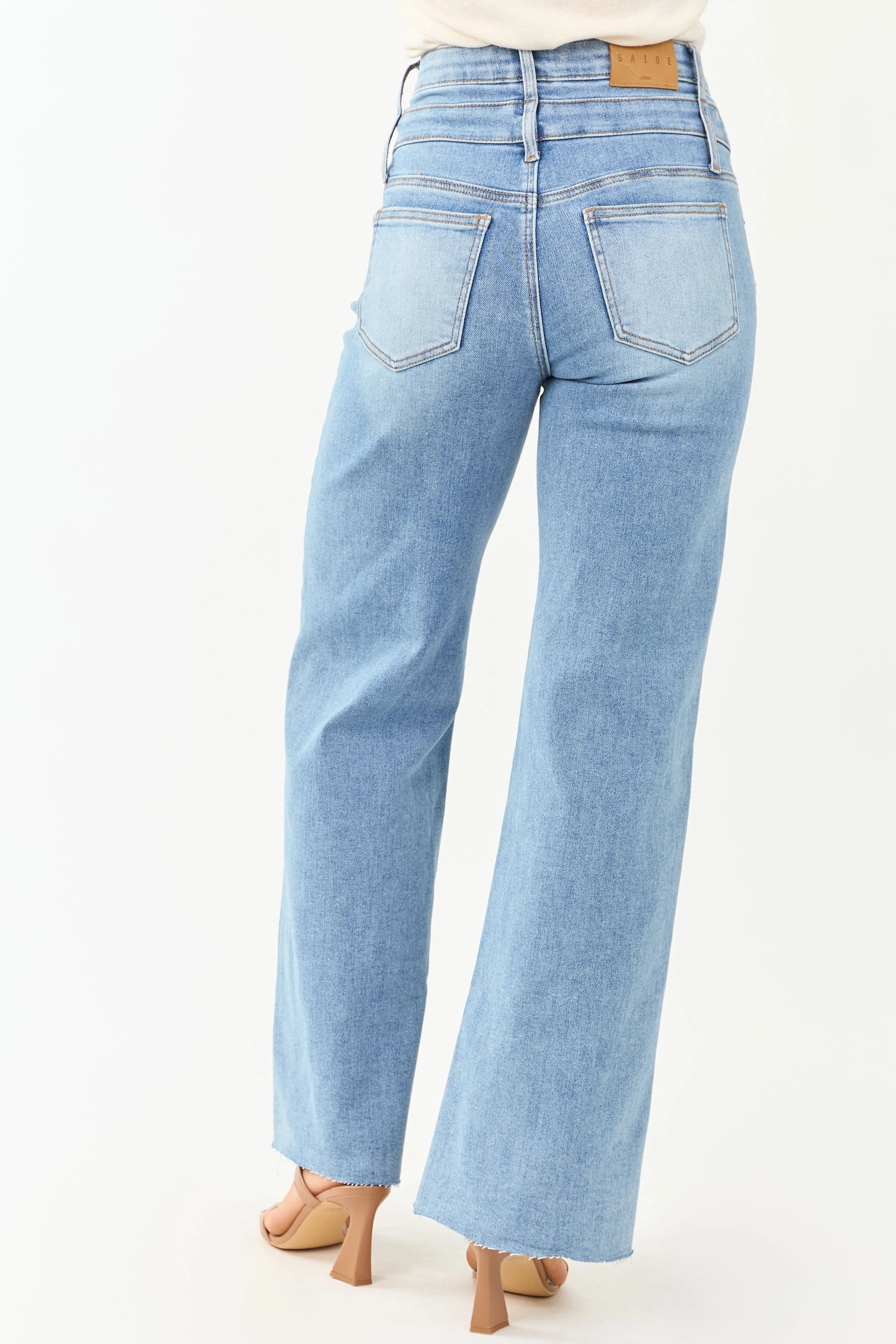 Saige Double Waist Tummy Control Straight Jeans daily essential