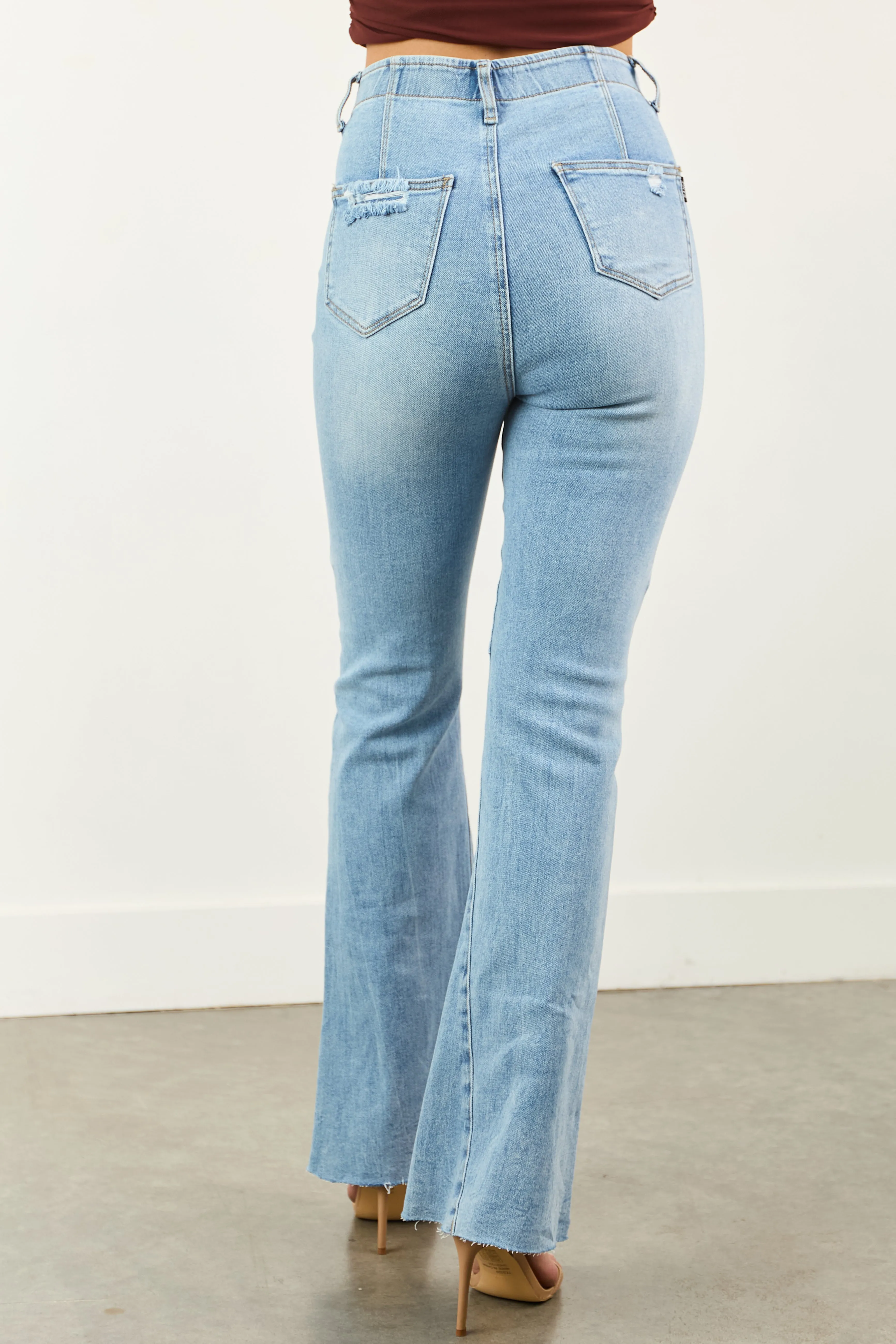 Saige Light Tummy Control Stretchy Flare Jeans slim feel