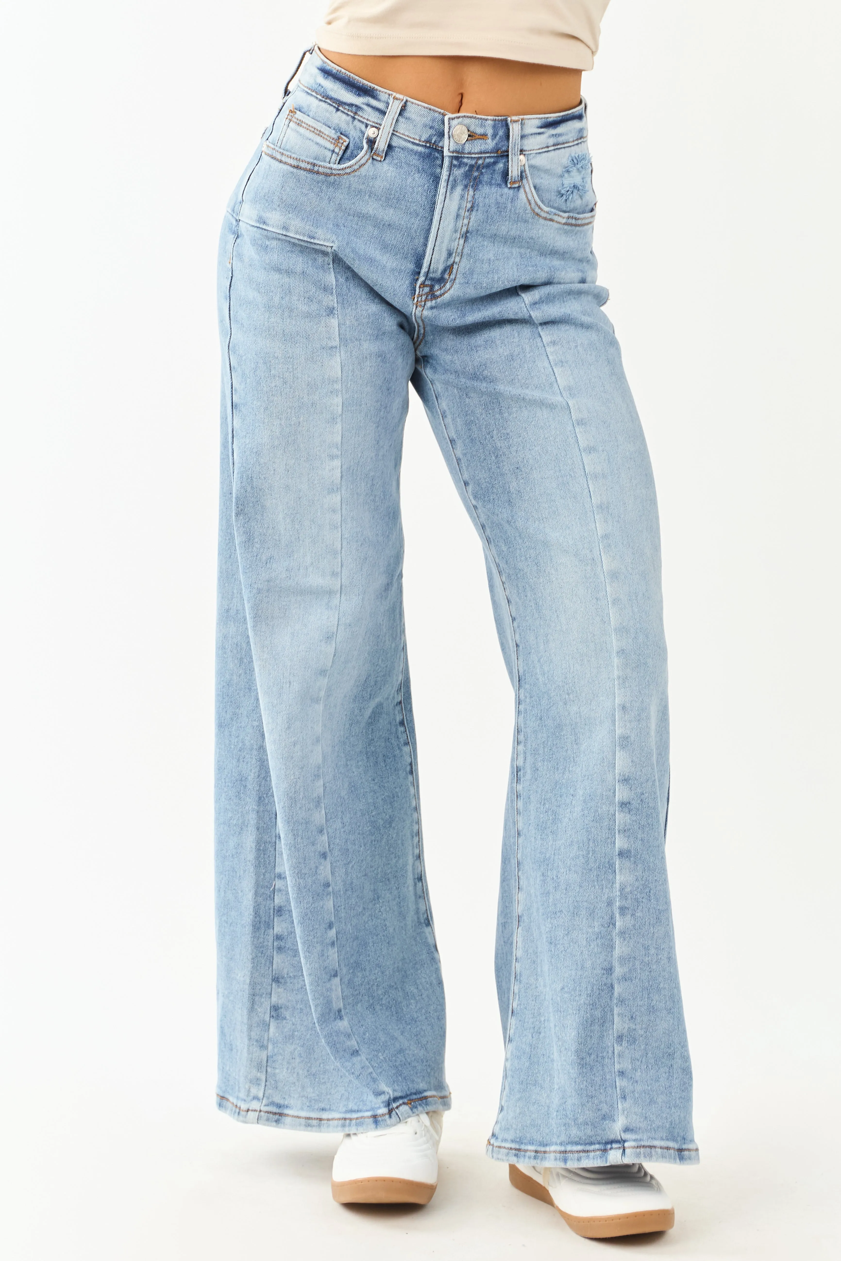 Saige Medium Wide Leg Tummy Control Stretchy Jeans match free