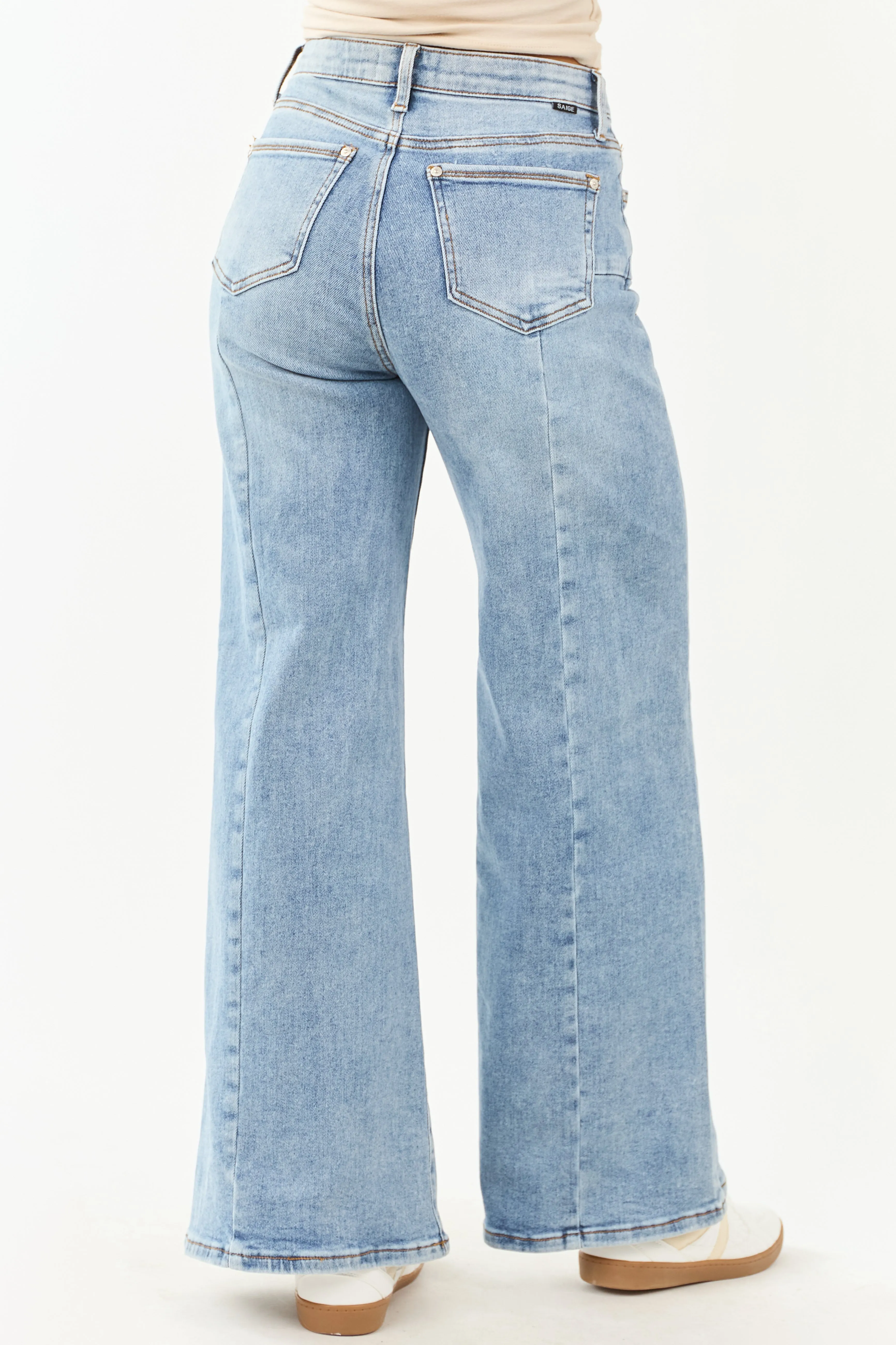 Saige Medium Wide Leg Tummy Control Stretchy Jeans match free