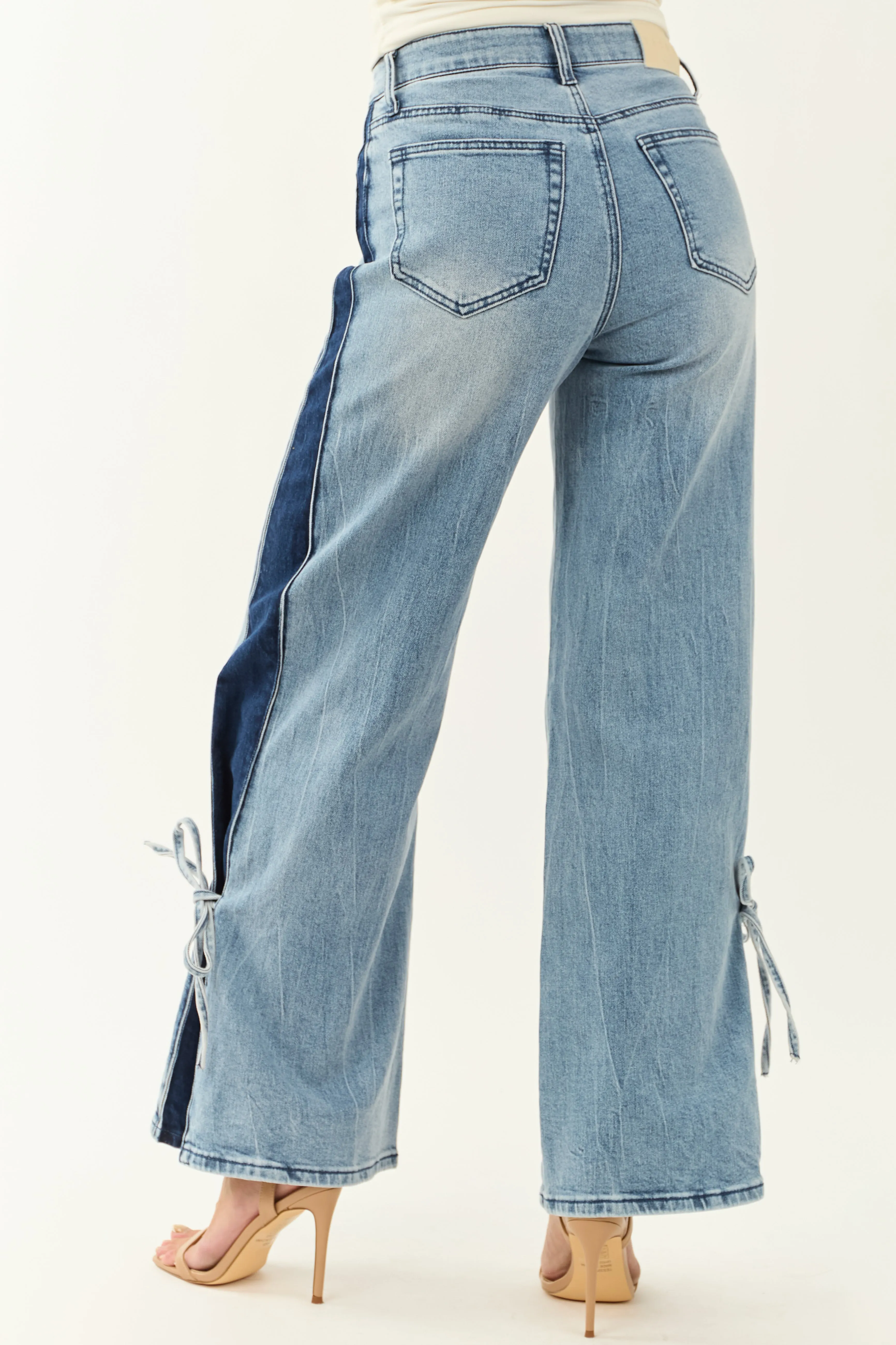 Saige Side Panel Tummy Control Wide Leg Jeans easy cool